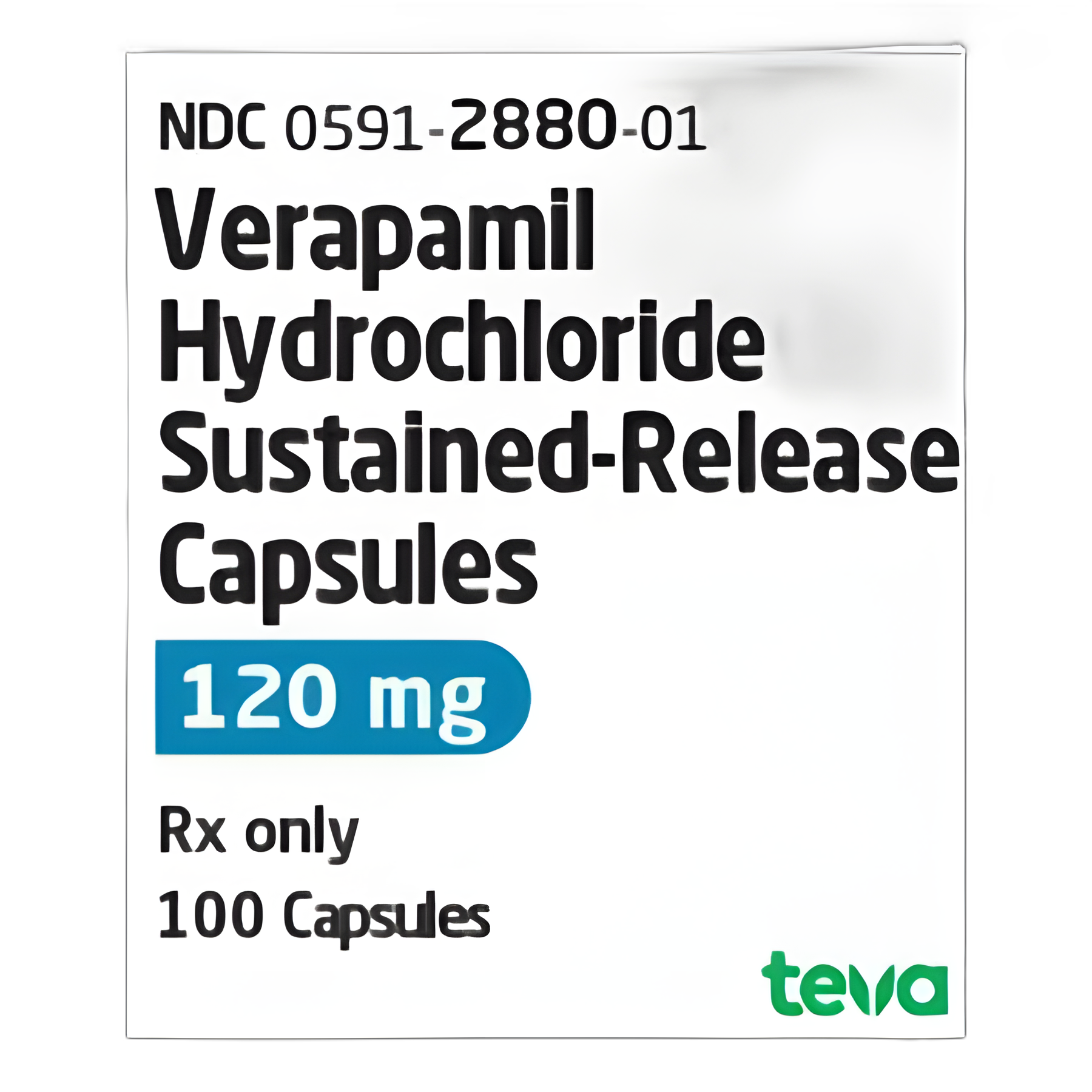 Verapamil HCl 120 mg Capsule Bottle 100 Capsules