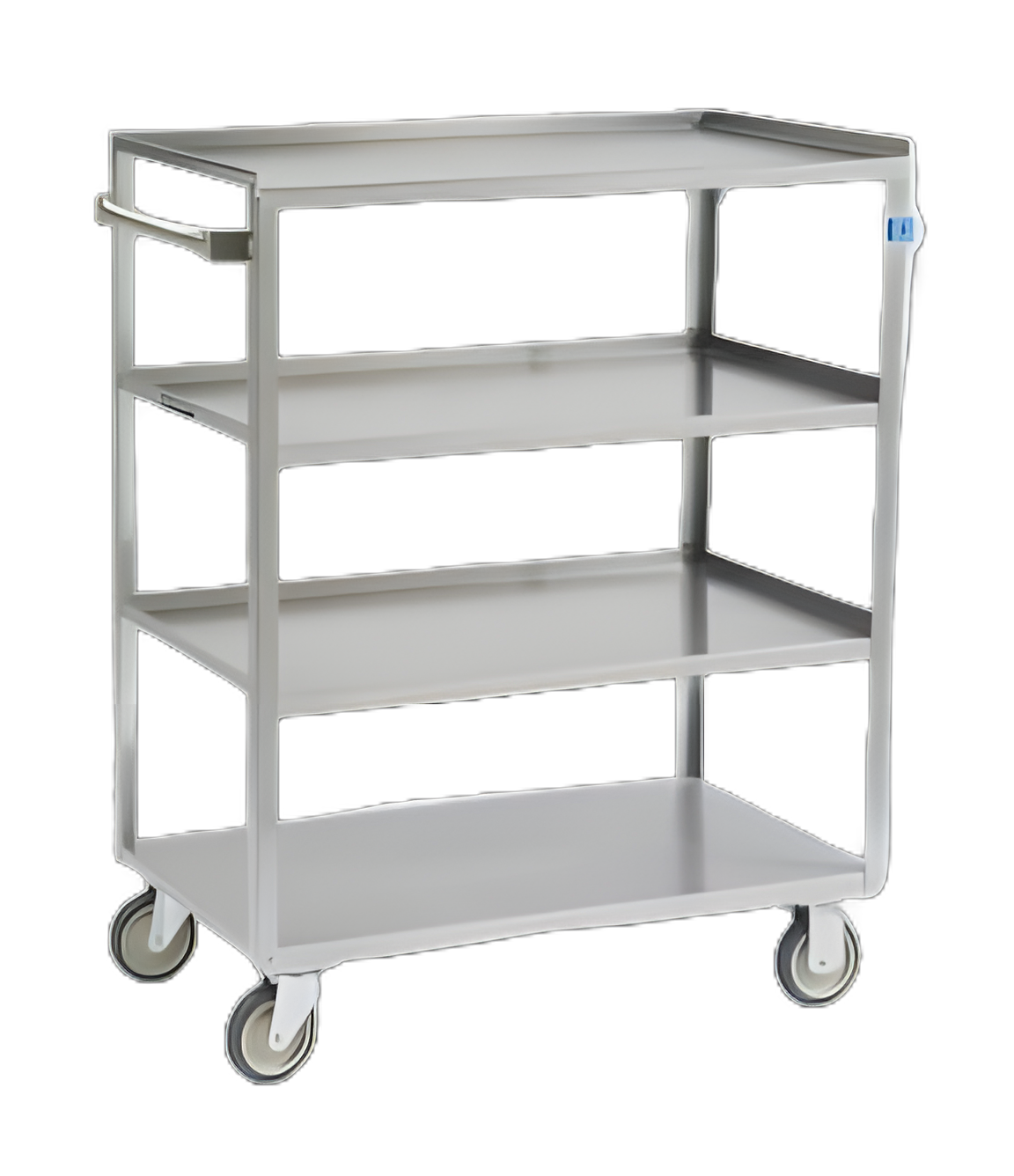 Linen Cart 4 Shelves 300 lbs. Weight Capacity Stainless Steel 3-1/2 Inch Swivel Casters