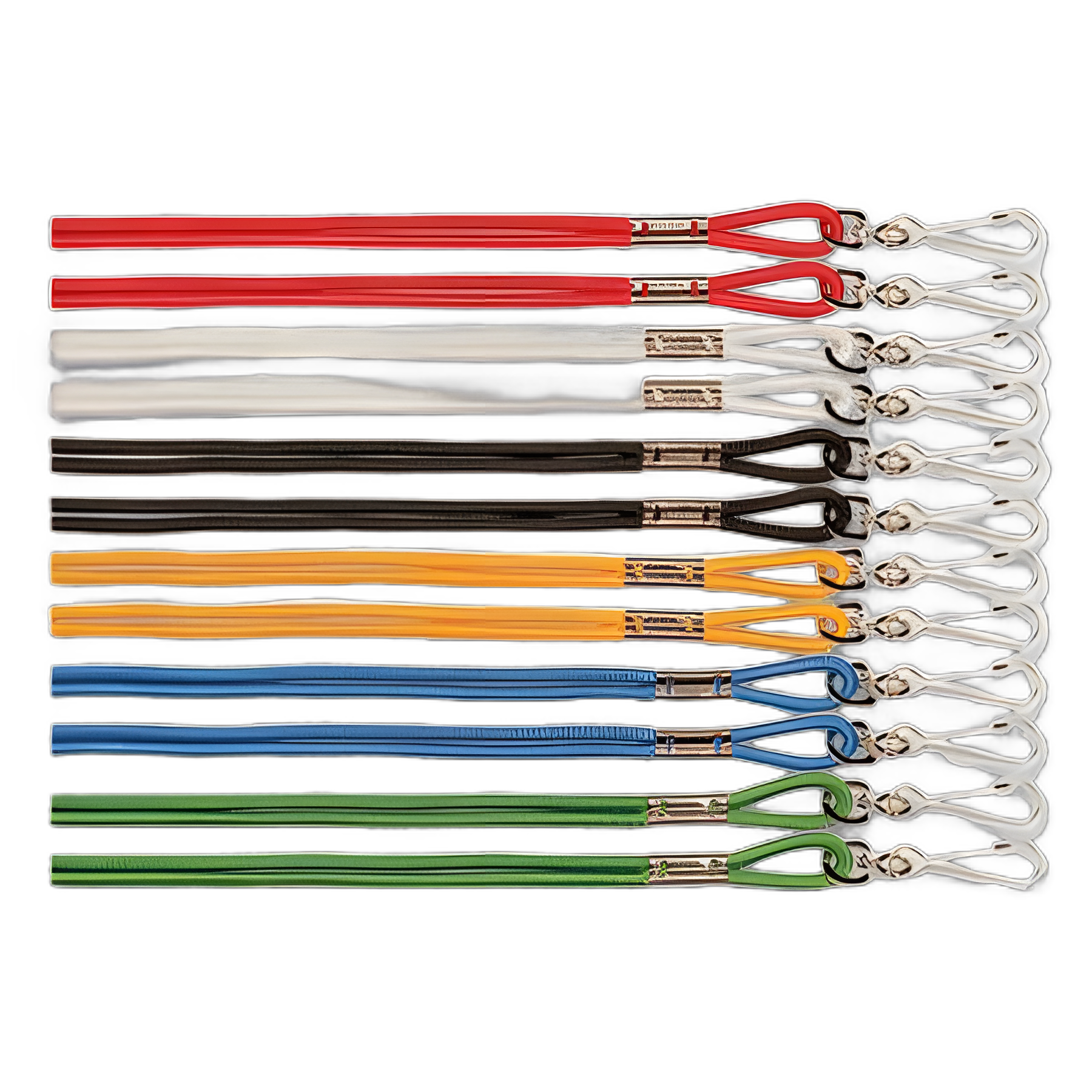 Lanyard, Metal J-Hook Fastener, 20" Long, Assorted Colors, 12/Pack