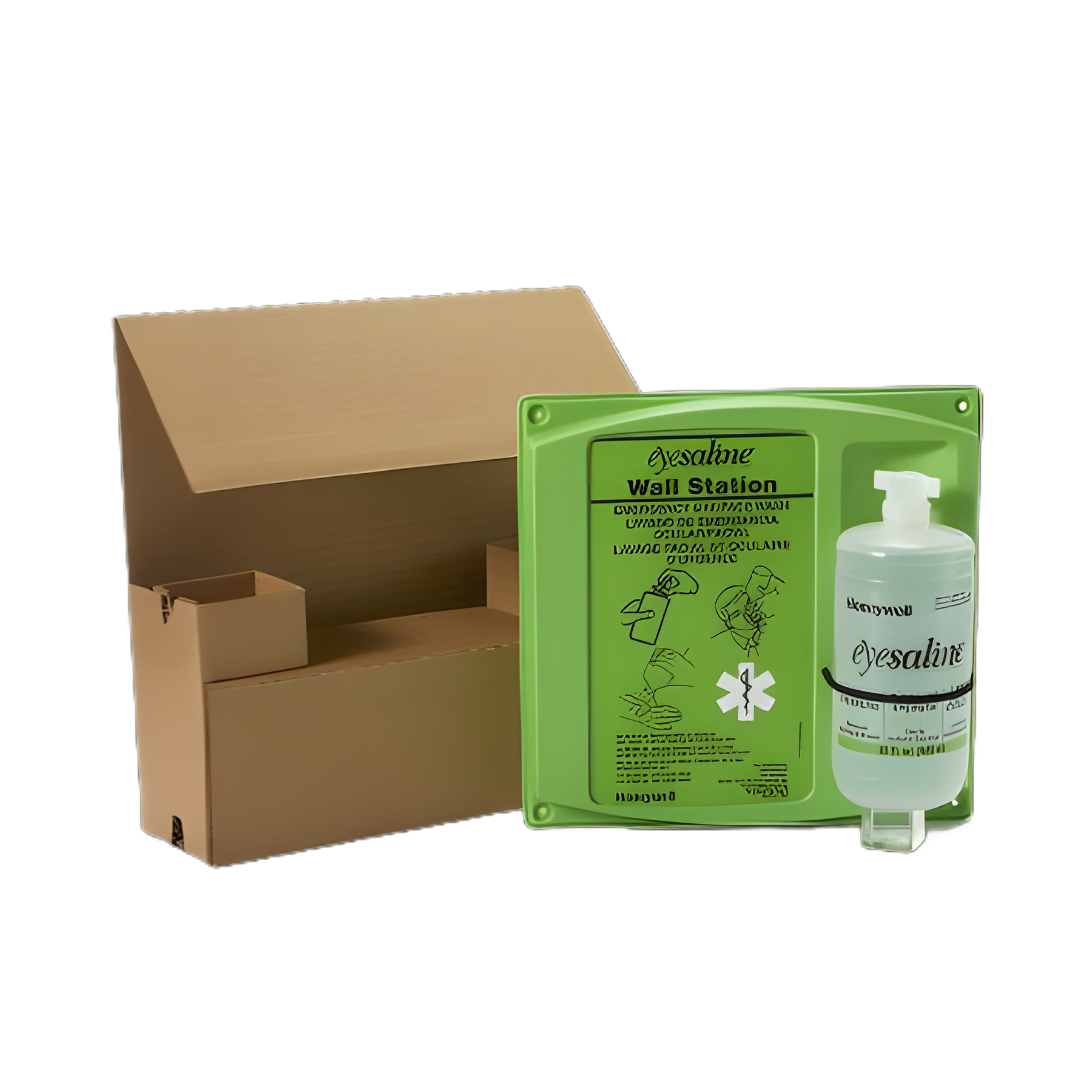 Eyesaline® Wall Mount Eyewash Station, 32 oz. Bottle - Emergency Eye Flushing Solution