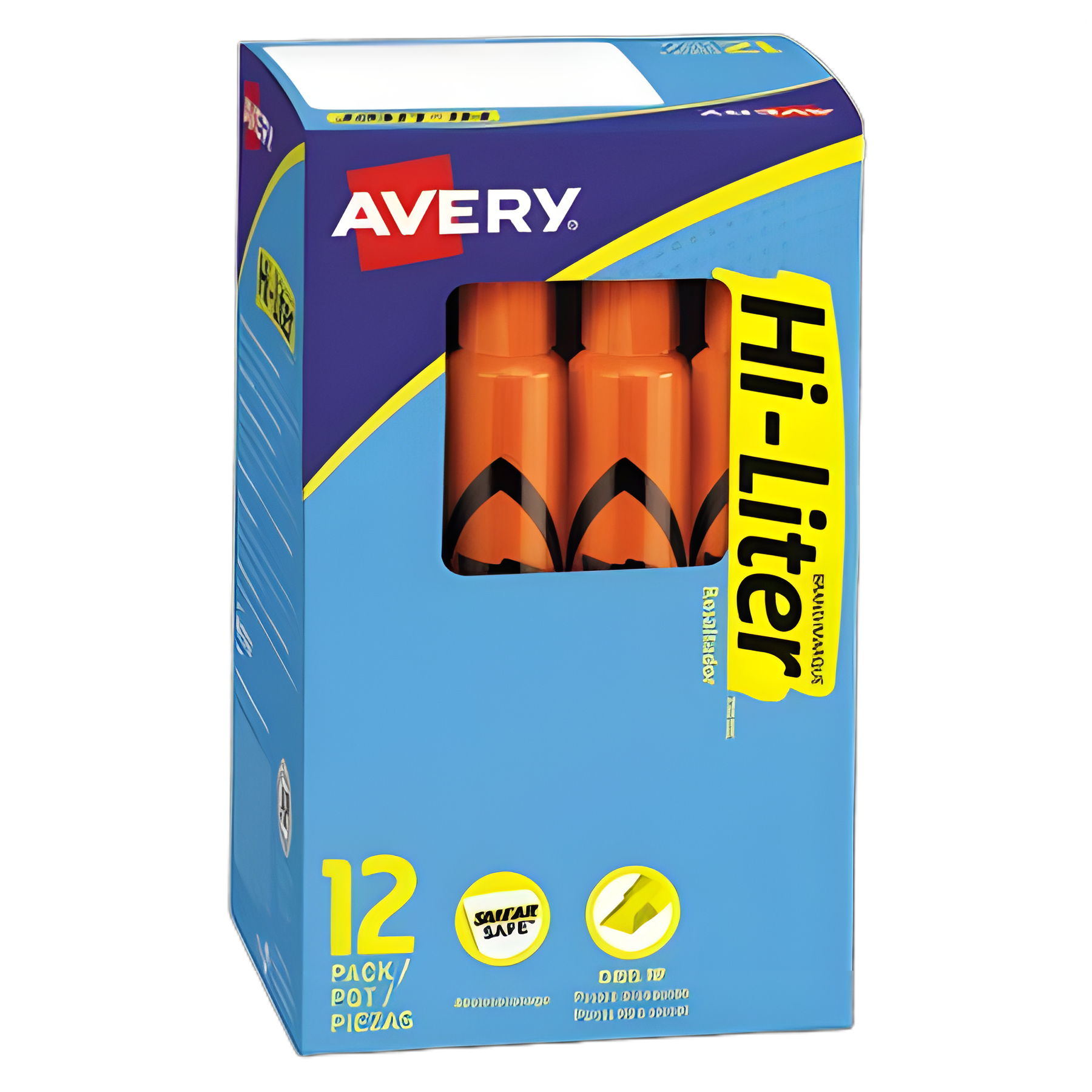 HI-LITER Desk-Style Highlighters, Fluorescent Orange Ink, Chisel Tip, Orange/Black Barrel, Dozen