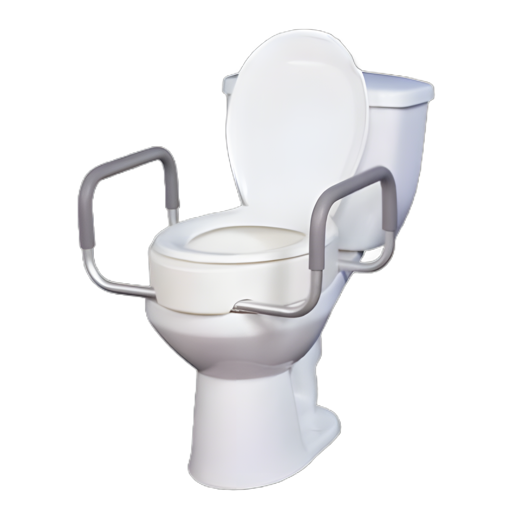 Raised Toilet Seat with Arms drive™ 3-1/2 Inch Height White 300 lbs. Weight Capacity - 554887