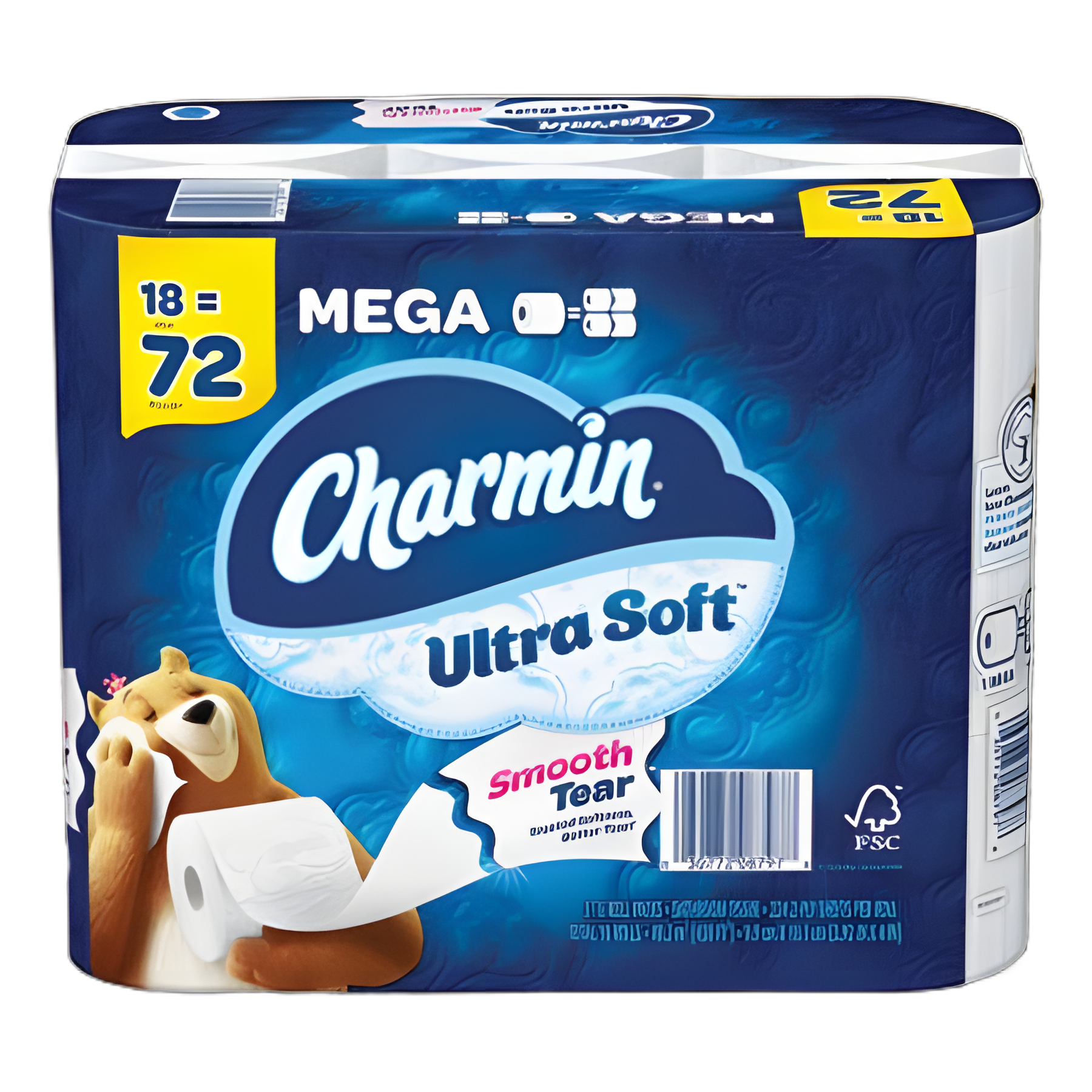 Ultra Soft Bathroom Tissue, Mega Roll, Septic Safe, 2-Ply, White, 224 Sheets/Roll, 18 Rolls/Carton
