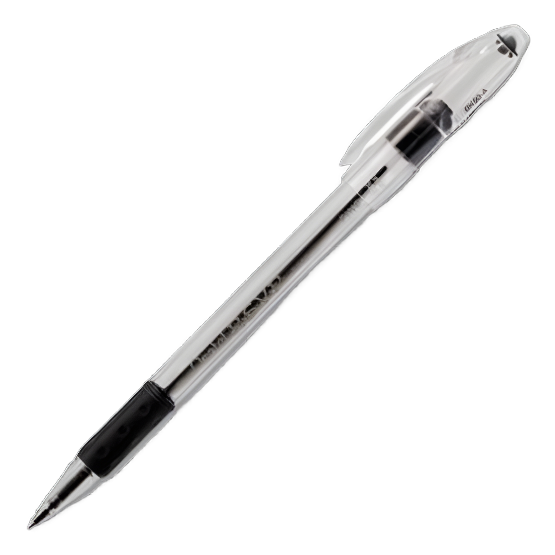 R.S.V.P. Ballpoint Pen, Stick, Fine 0.7 mm, Black Ink, Clear/Black Barrel, Dozen