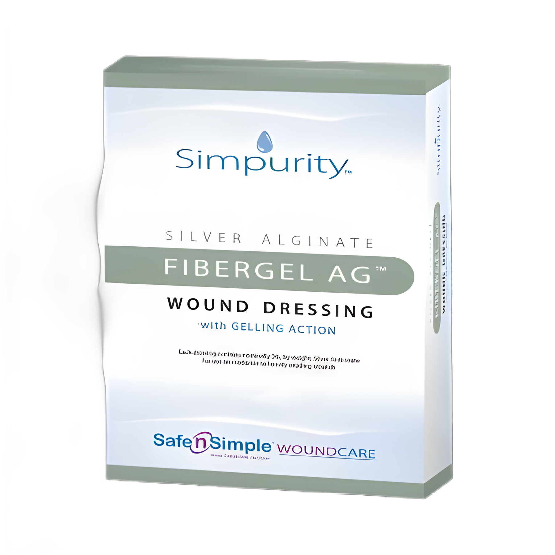 Simpurity Fibergel AG Silver Alginate Wound Dressing 4x4.75 Inch - Sterile, Infection Control