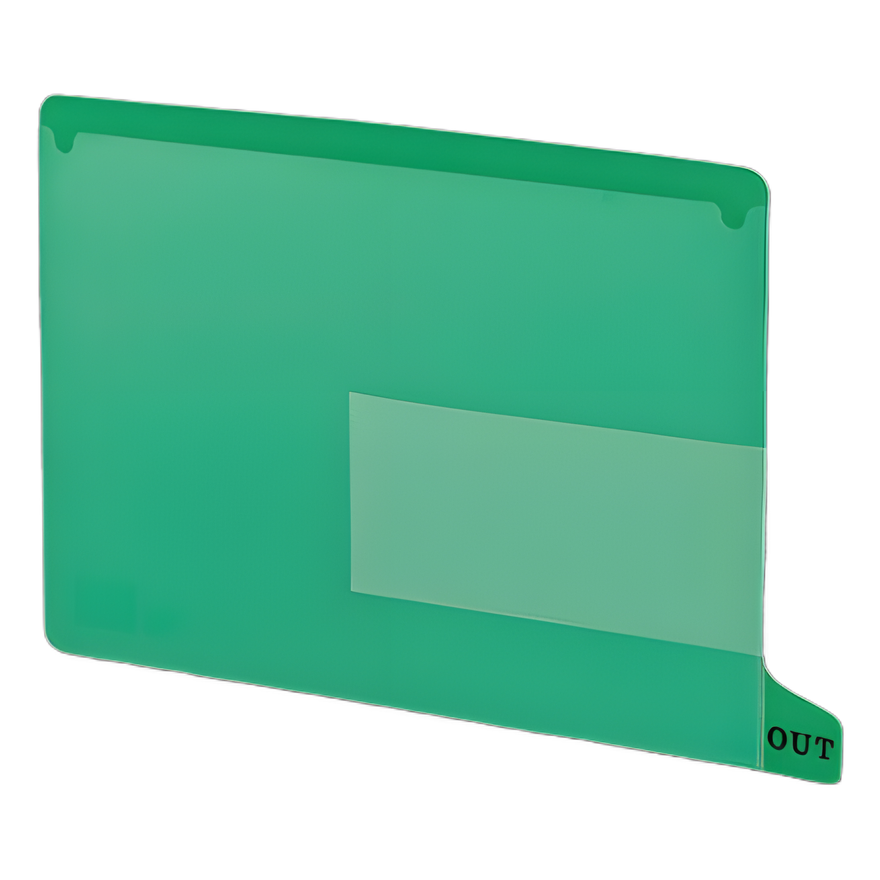 Colored Poly Out Guides with Pockets, 1/3-Cut End Tab, Out, 8.5 x 11, Green, 25/Box