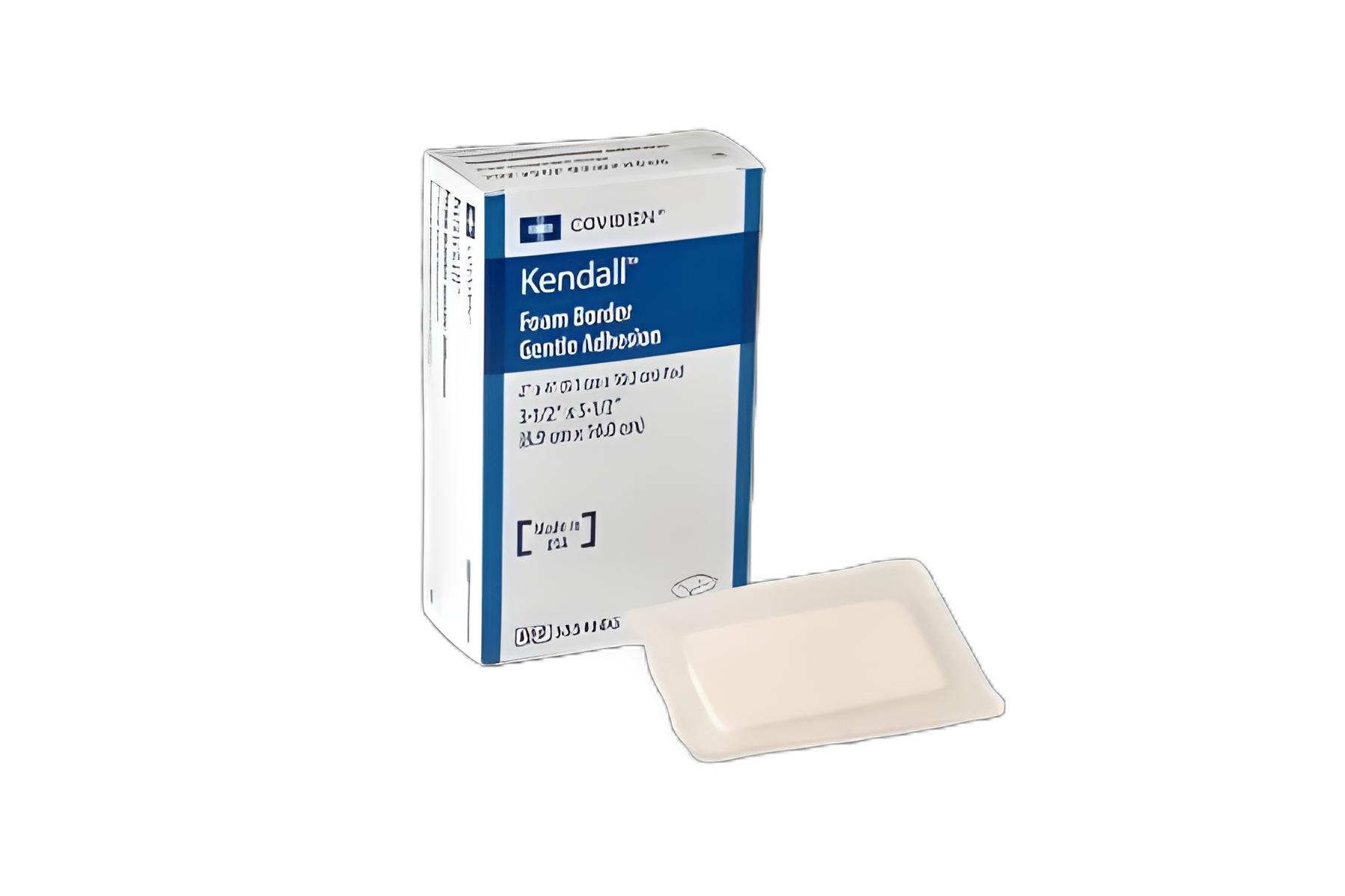 Foam Dressing Kendall™ Border Foam Gentle Adhesion 3-1/2 X 5-1/2 Inch With Border Film Backing Silicone Adhesive Rectangle Sterile