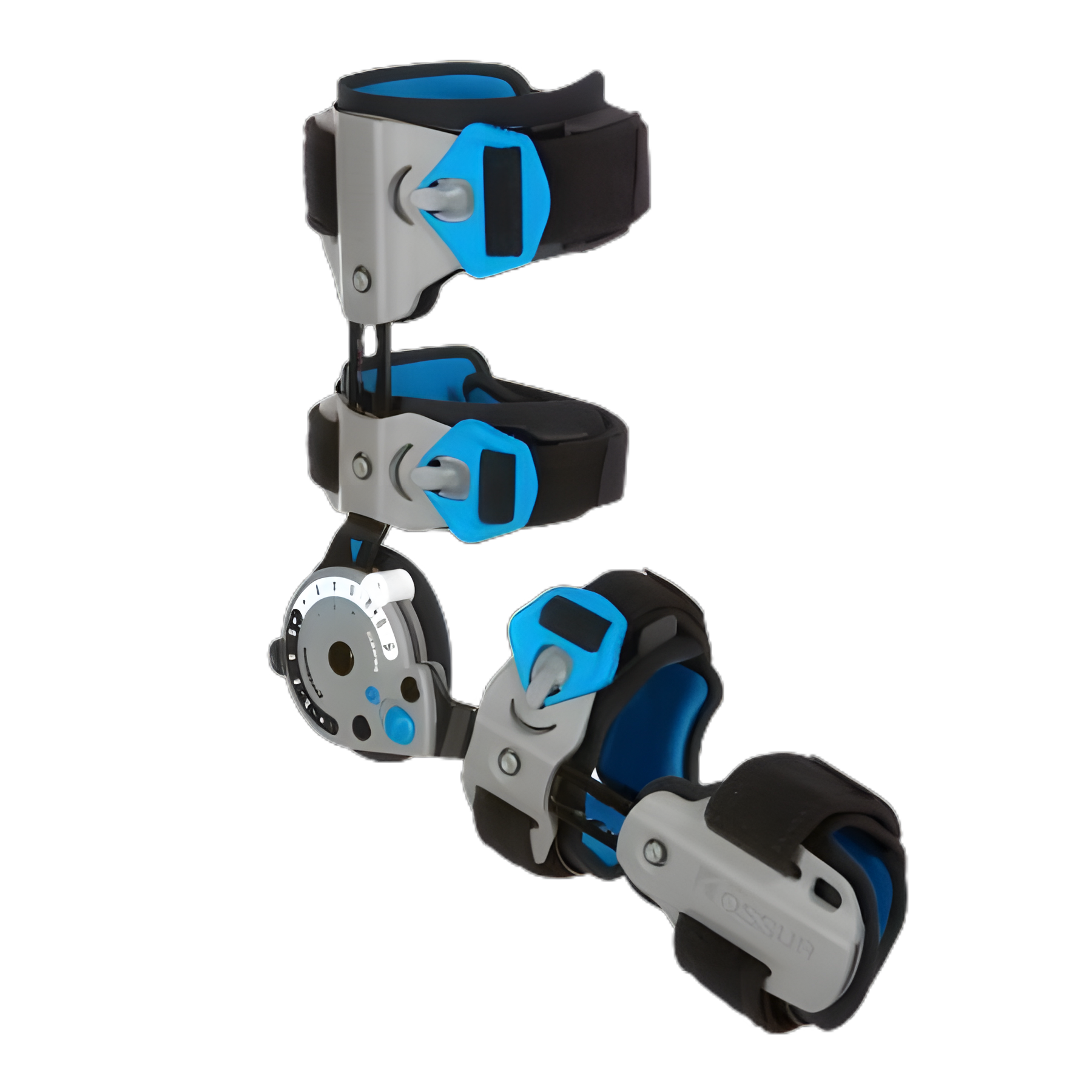 Post-Op Elbow Brace Rebound® One Size Fits Most D-Ring / Hook and Loop Strap Closure Right Arm Black / Blue / Gray