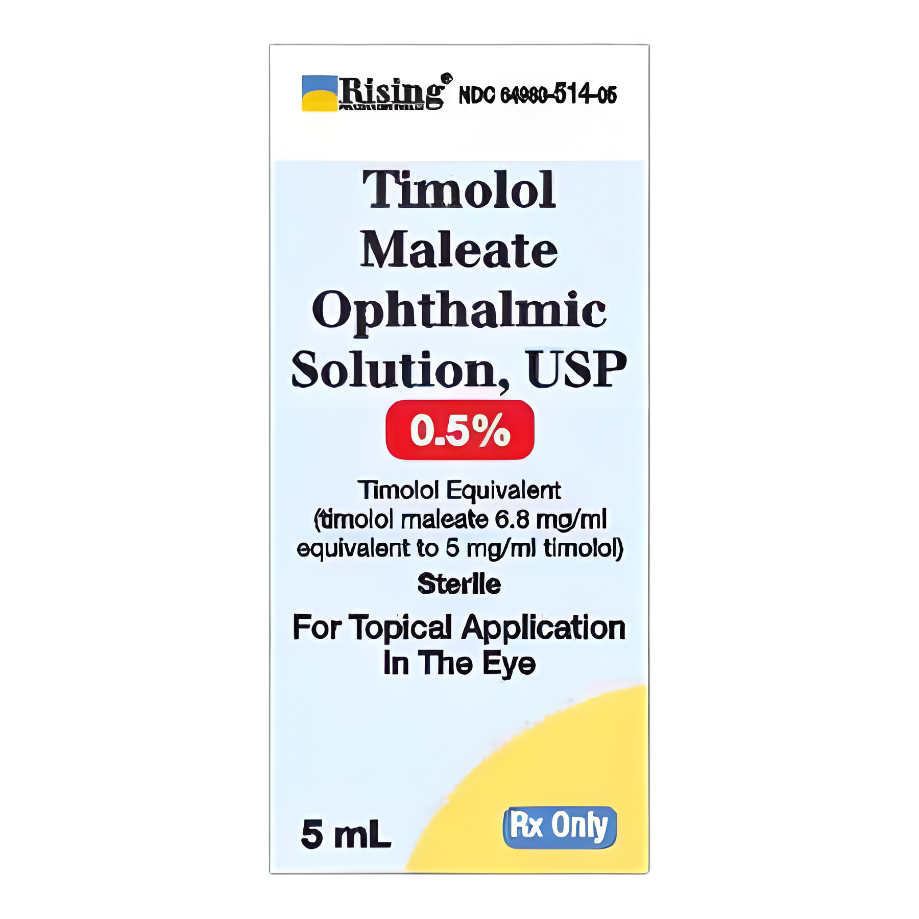 Timolol Maleate 0.5% Ophthalmic Solution - 5 mL Dropper Bottle for Glaucoma Treatment