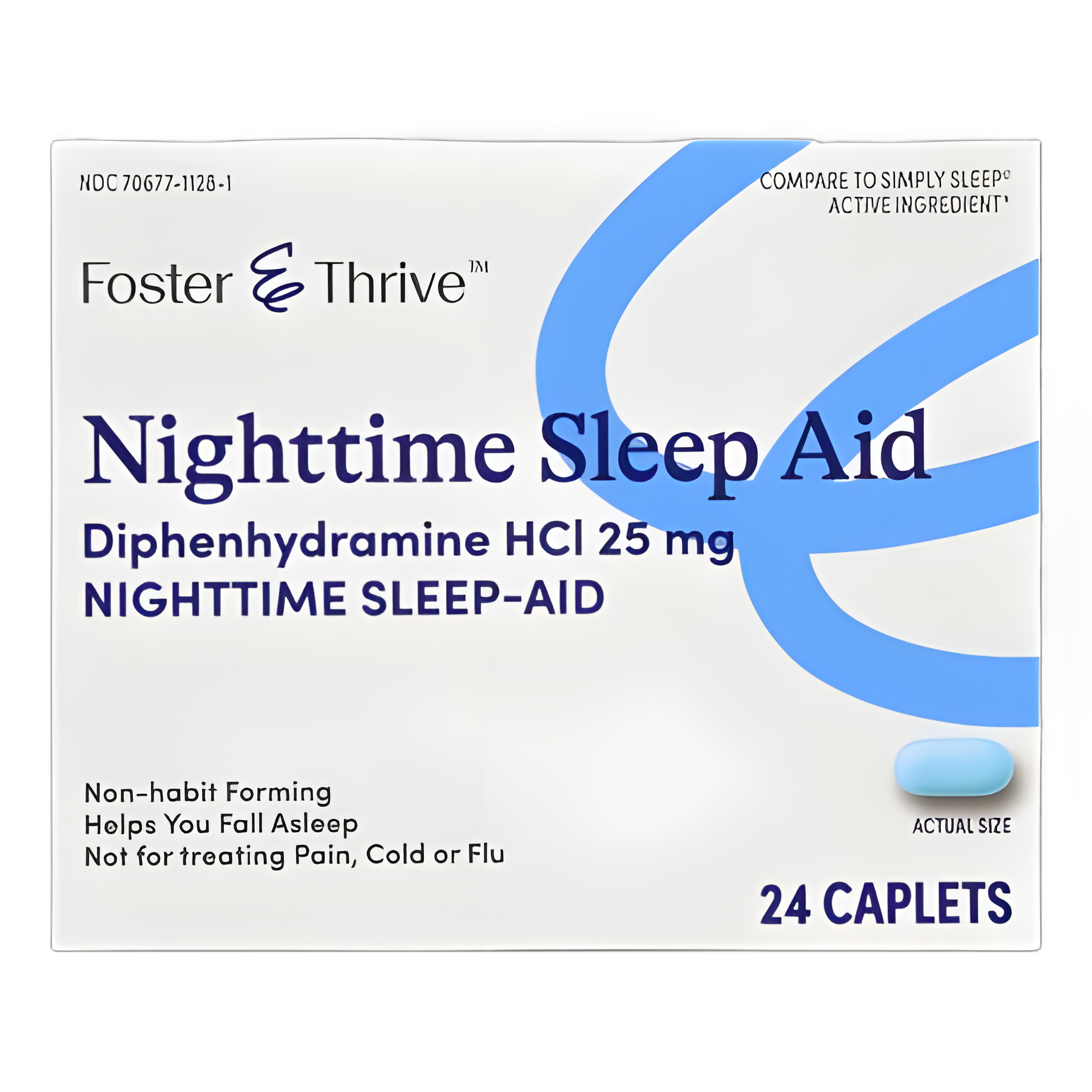 Sleep Aid Foster & Thrive® 24 per Box Caplet 25 mg Strength
