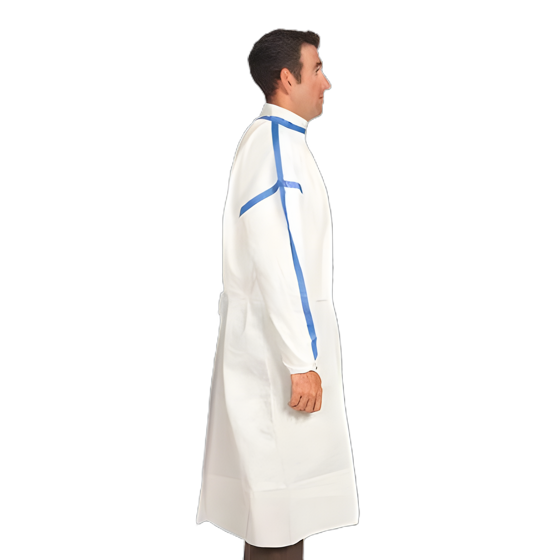 X-Large White Sterile Chemotherapy Procedure Gown - ASTM F739-12 Compliant, Disposable