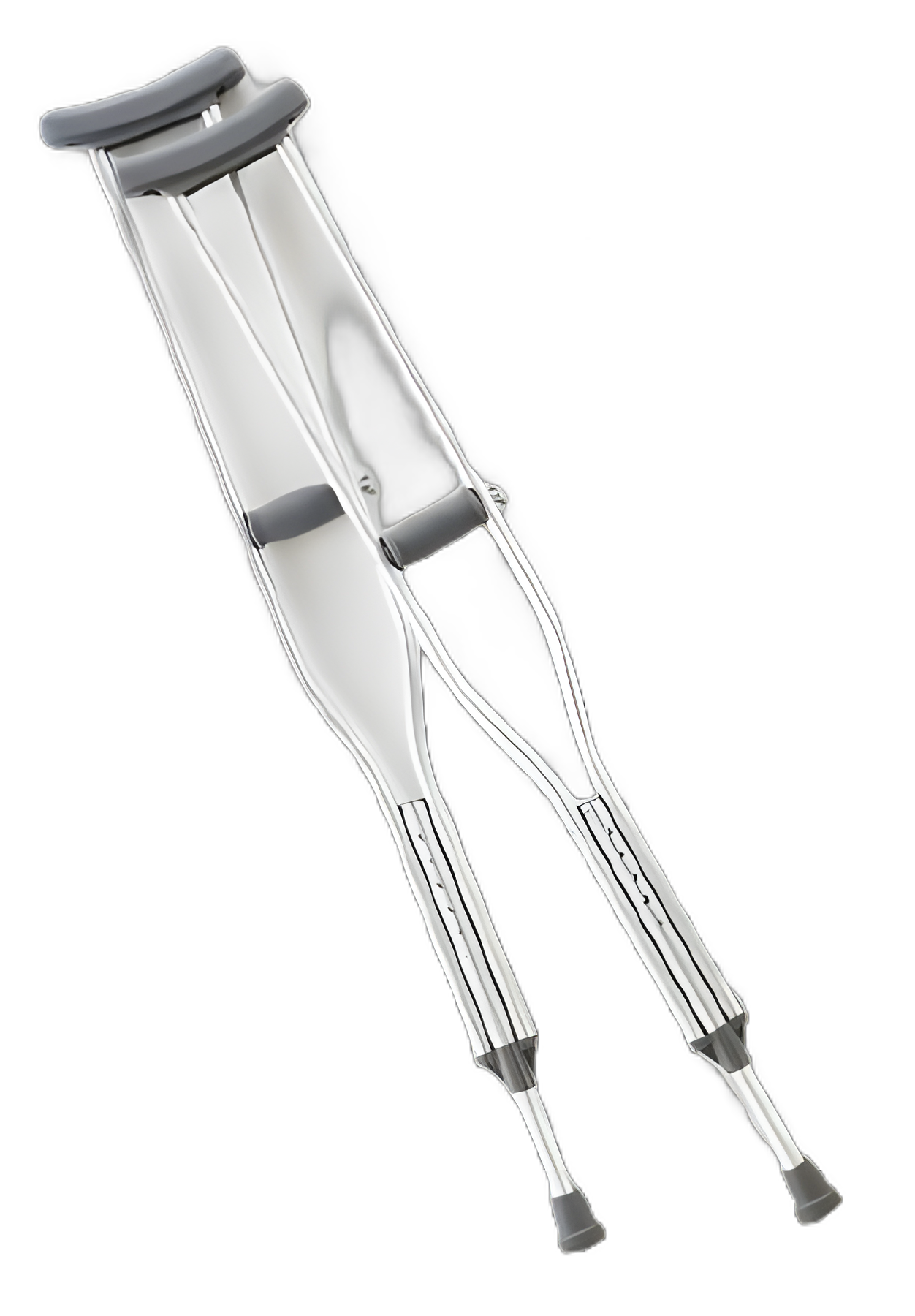 Underarm Crutches Aluminum Frame Tall Adult 300 lbs. Weight Capacity Push Button Adjustment