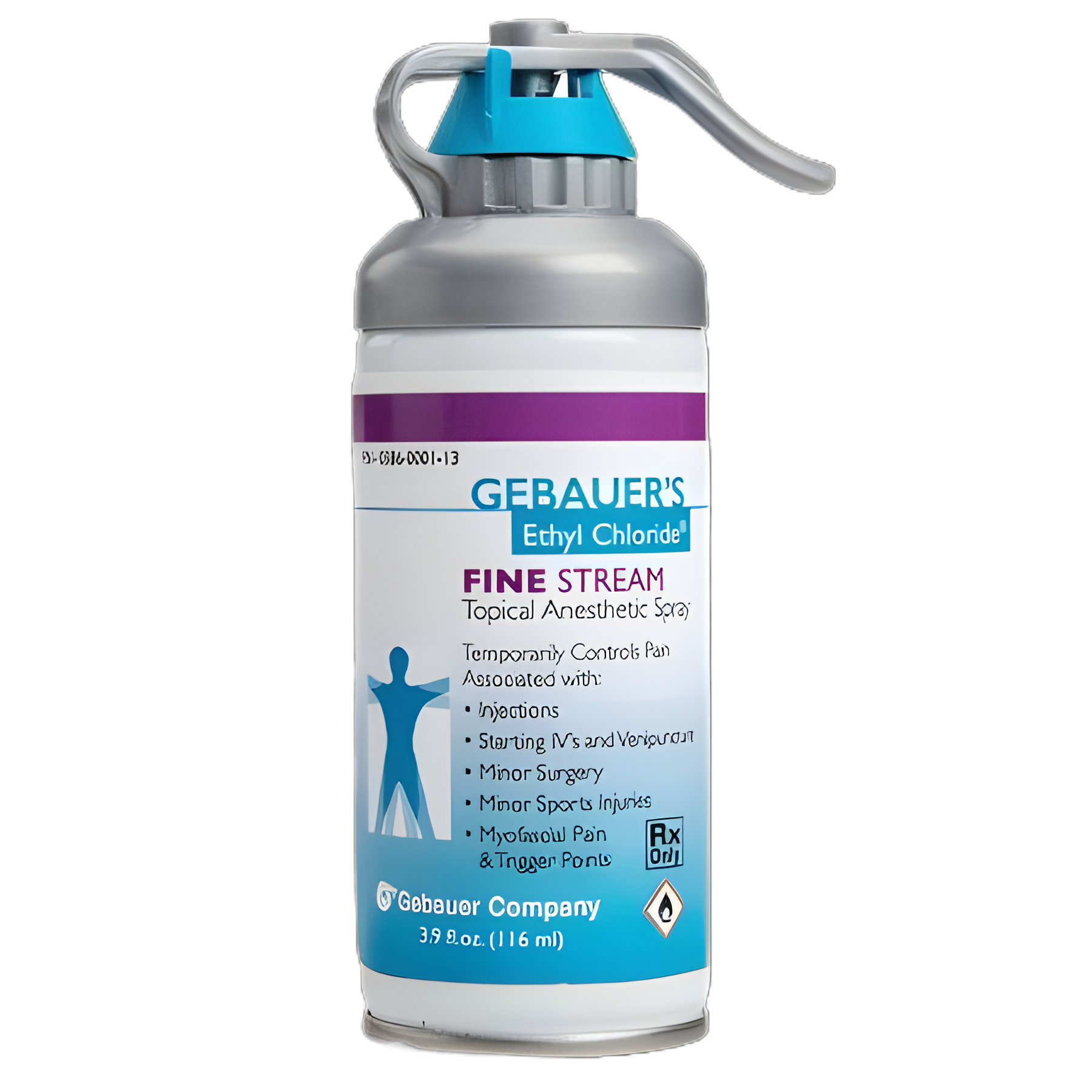Gebauer's Ethyl Chloride® Ethyl Chloride 100% Fine Stream Can with Accu-Stream 360™ Actuator 103.5 mL