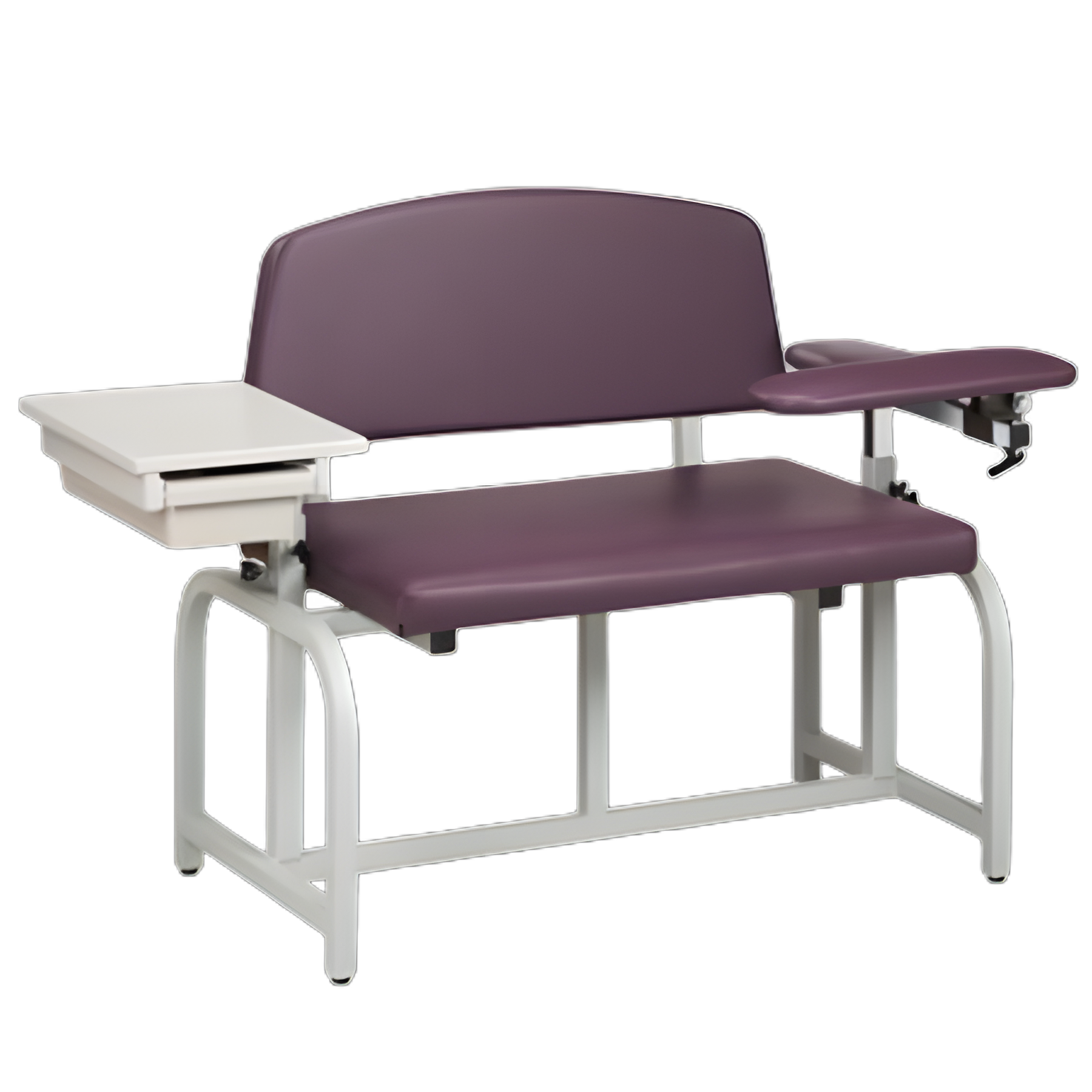 Blood Drawing Chair with Drawer Lab X Series Bariatric Single Adjustable Flip Up Armrest Black