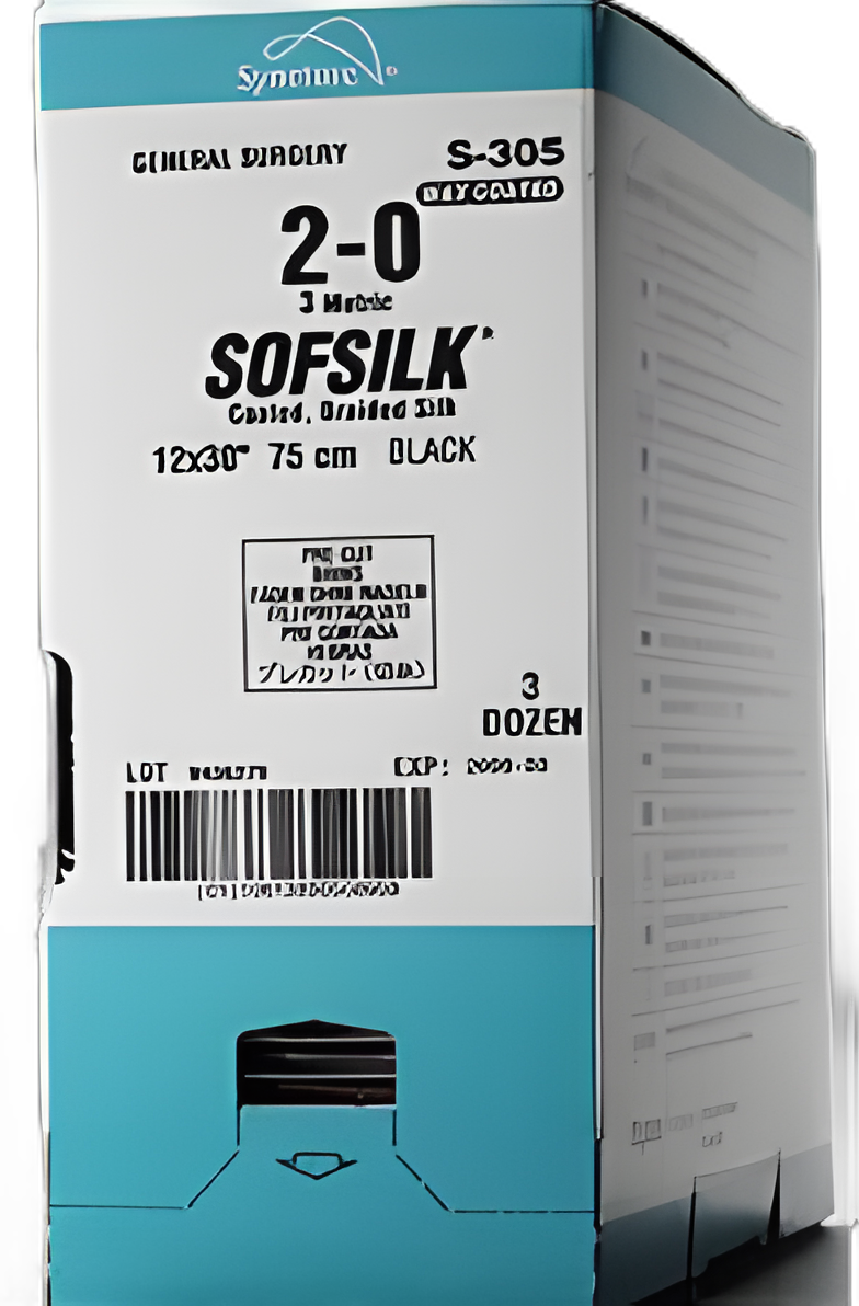 Nonabsorbable Suture without Needle Sofsilk™ Silk Braided Size 2-0 - S-405