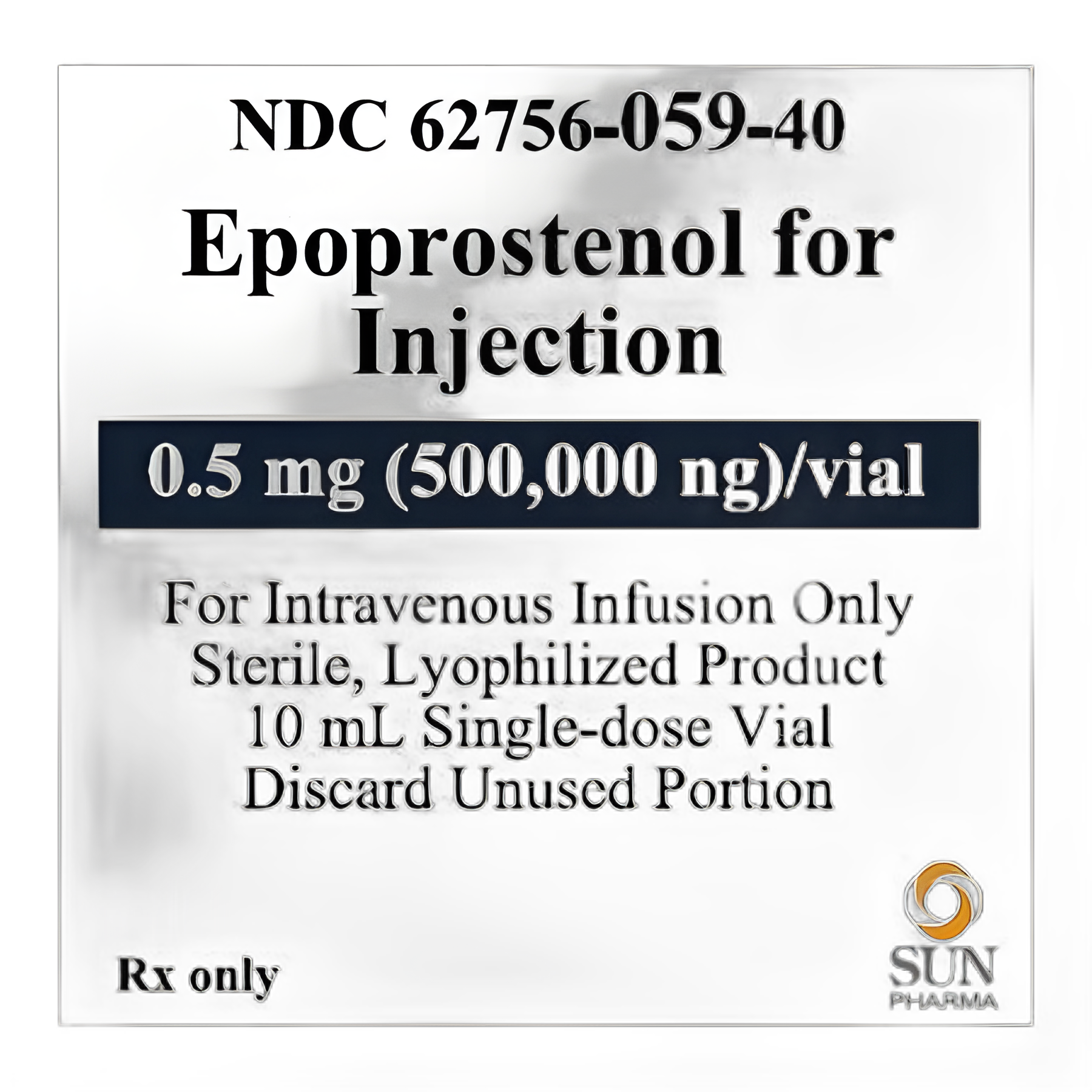 Epoprostenol sodium 0.5 mg Injection Single-Dose Vial 10 mL