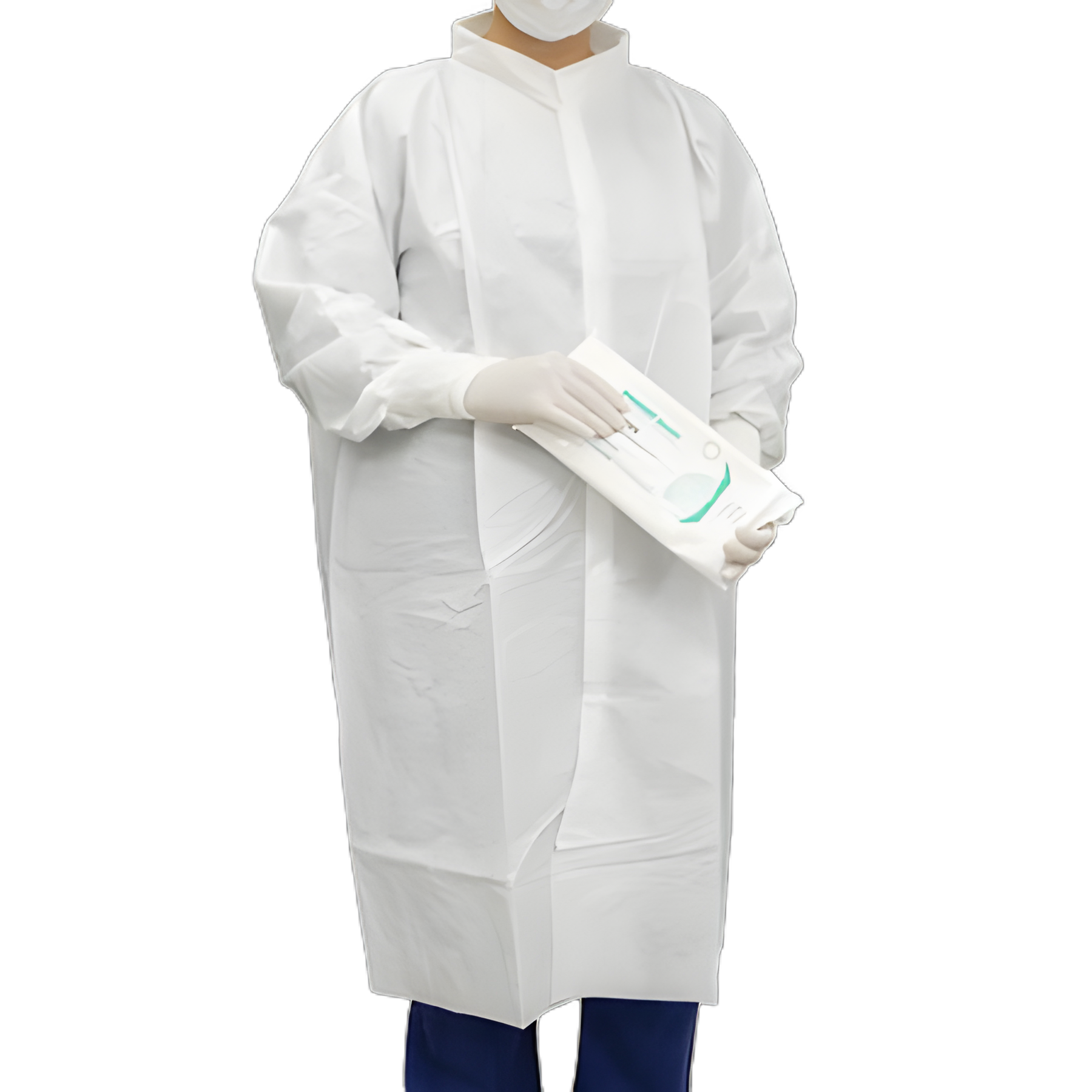 Contec® CritiGear™ Cleanroom Lab Coat - White, 2X-Large, Knee-Length, Microporous, Disposable