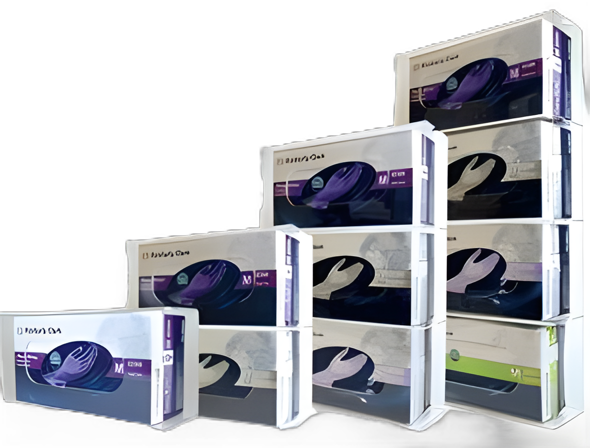 Glove Box Holder Side Load with Dividers Horizontal Mounted 3-Box Capacity Clear 3-3/4 X 11-1/4 X 16-1/2 Inch Acrylic