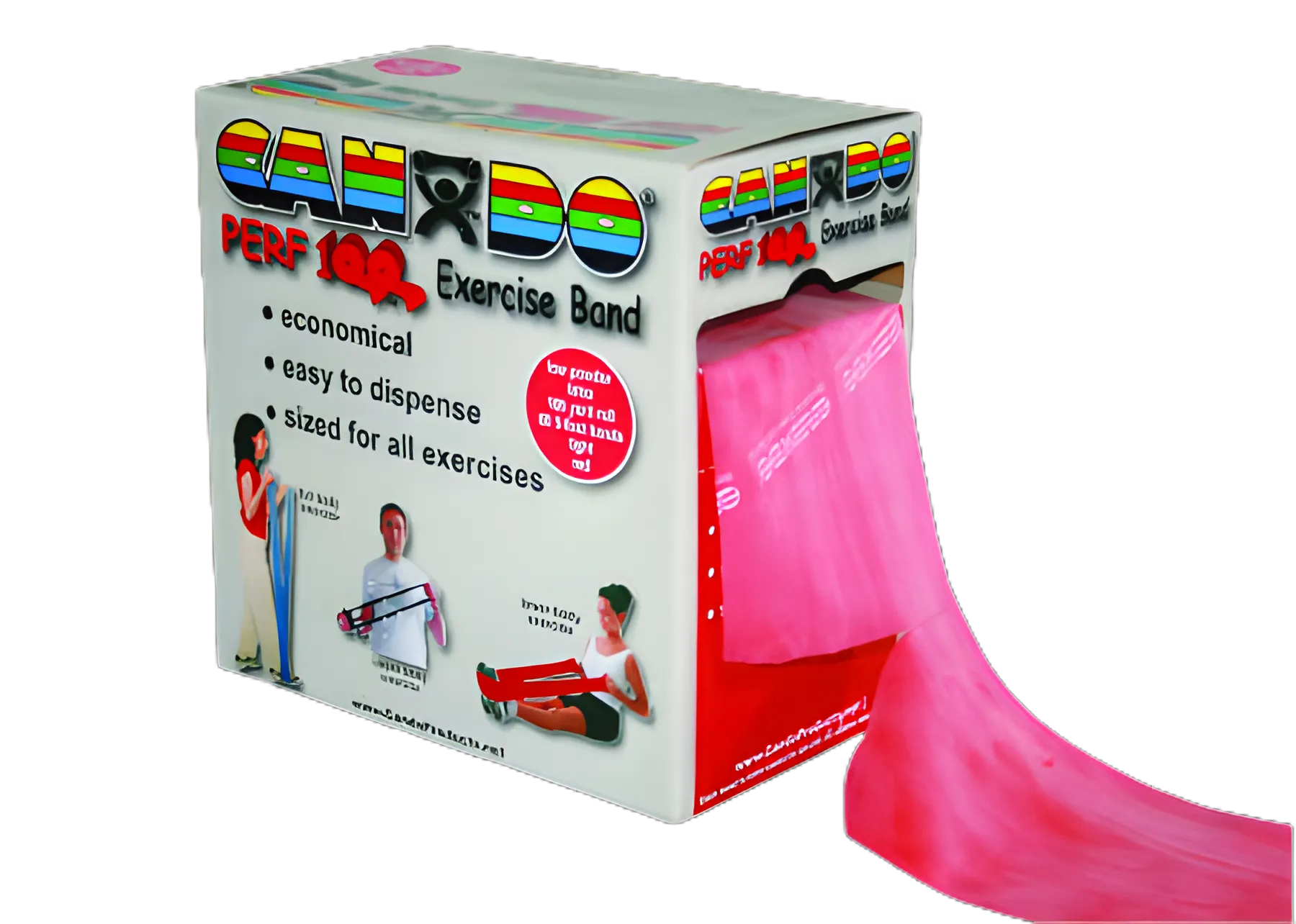 Exercise Resistance Band CanDo® Low Powder Red 5 Inch X 100 Yard Light Resistance