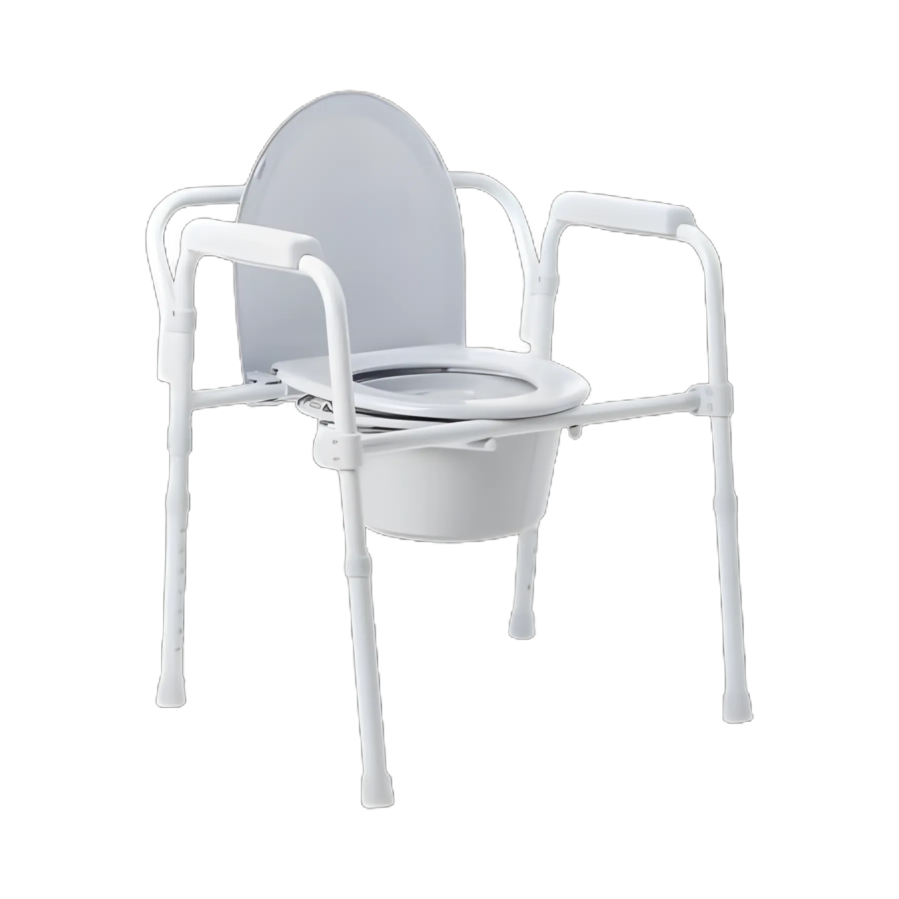 McKesson Steel Commode Chair with Fixed Arms and Back Bar - 350 lbs Capacity