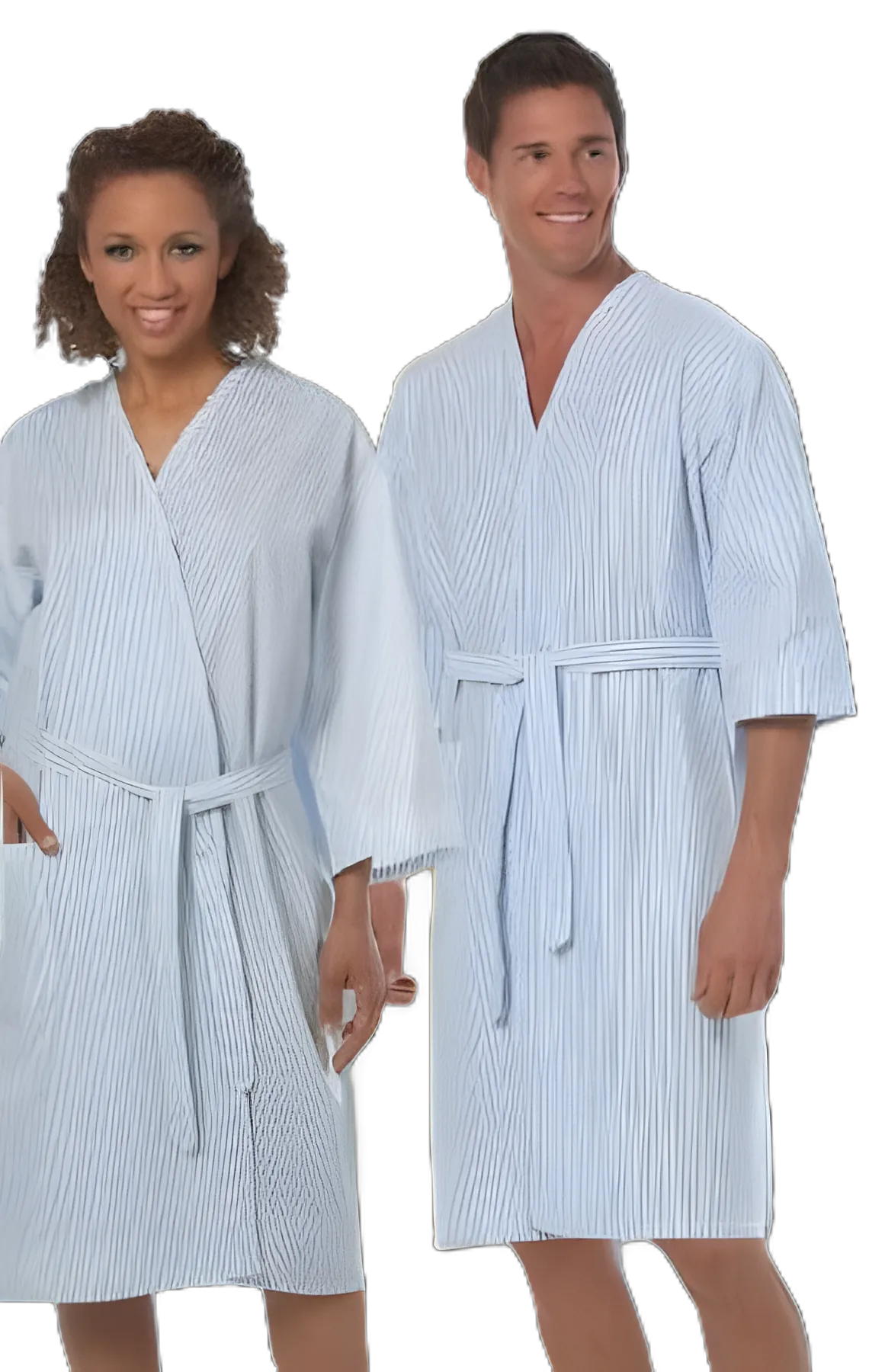Patient Robe Unisex 4X-Large Blue Stripe Reusable