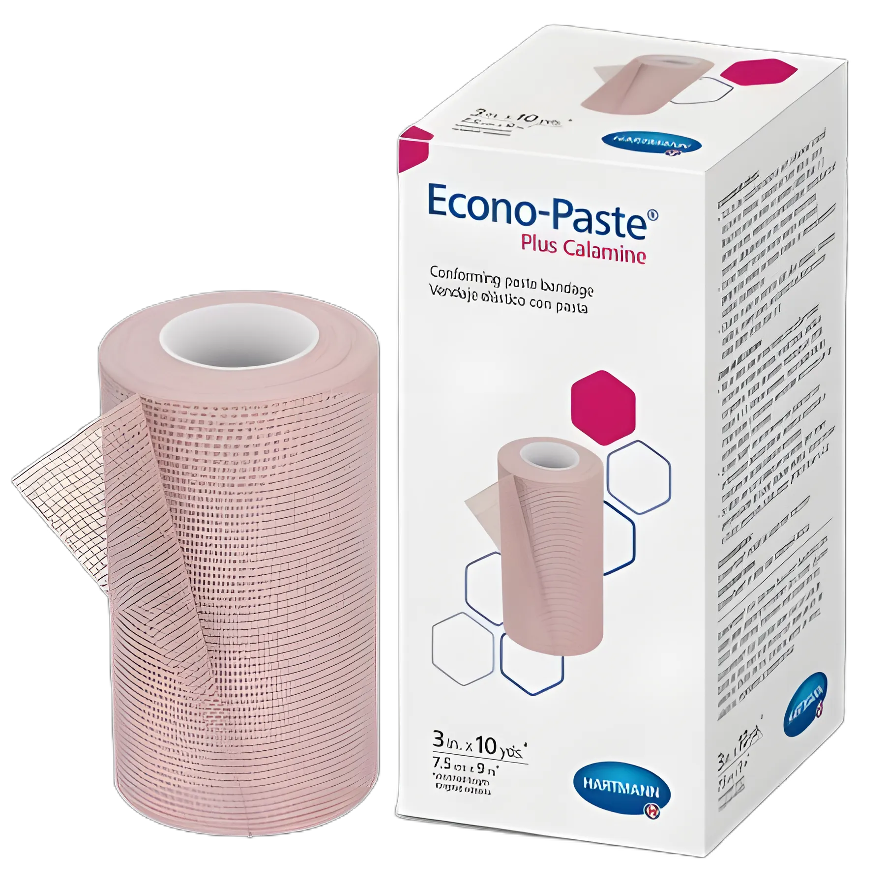 Unna Boot Econo-Paste® Plus Calamine Zinc Oxide / Calamine 3 Inch X 10 Yard