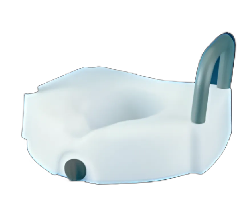 Raised Toilet Seat with Arms 4-3/4 Inch Height White 300 lbs. Weight Capacity
