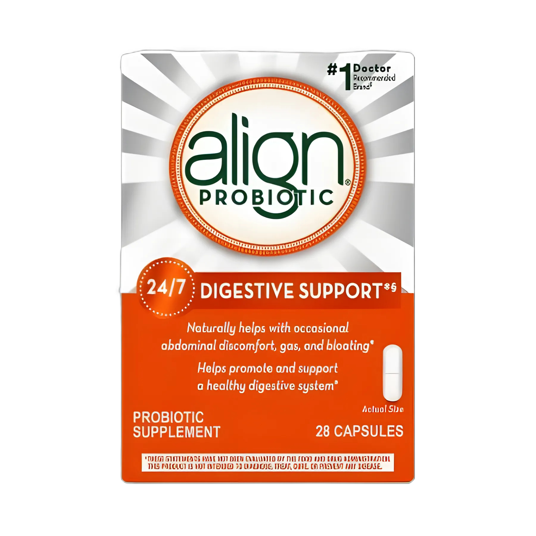Probiotic Dietary Supplement Align® 28 per Box Capsule
