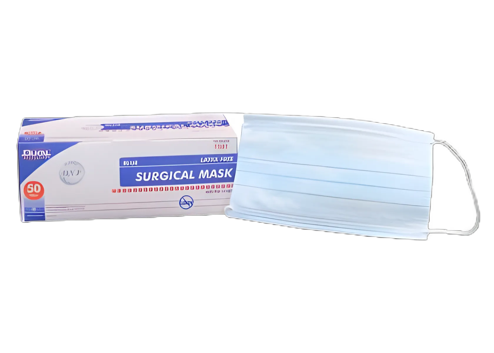 Surgical Mask Dukal® Pleated Tie Closure One Size Fits Most Blue NonSterile ASTM Level 1 Adult