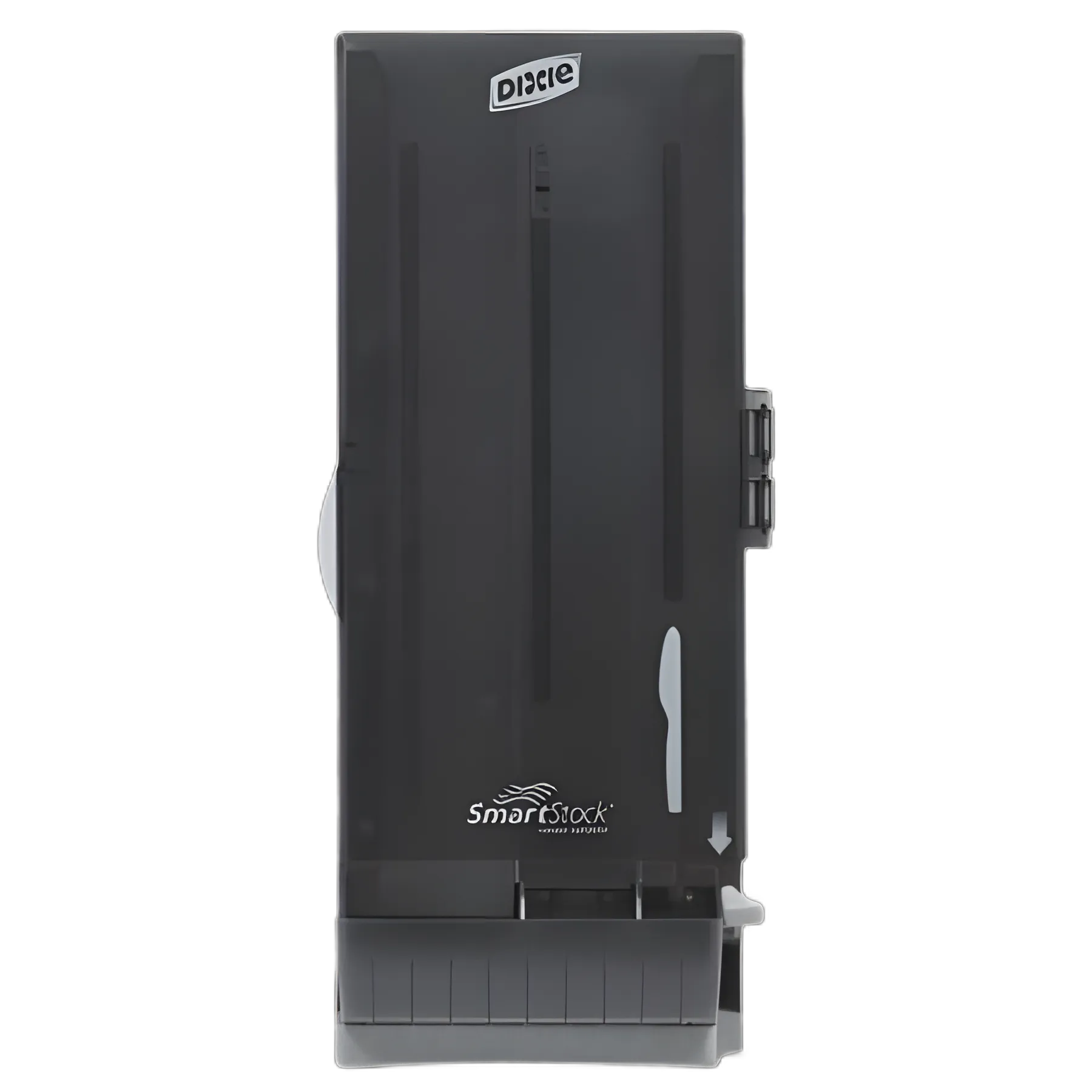 SmartStock Utensil Dispenser, Knives, 10 x 8.75 x 24.75, Translucent Gray