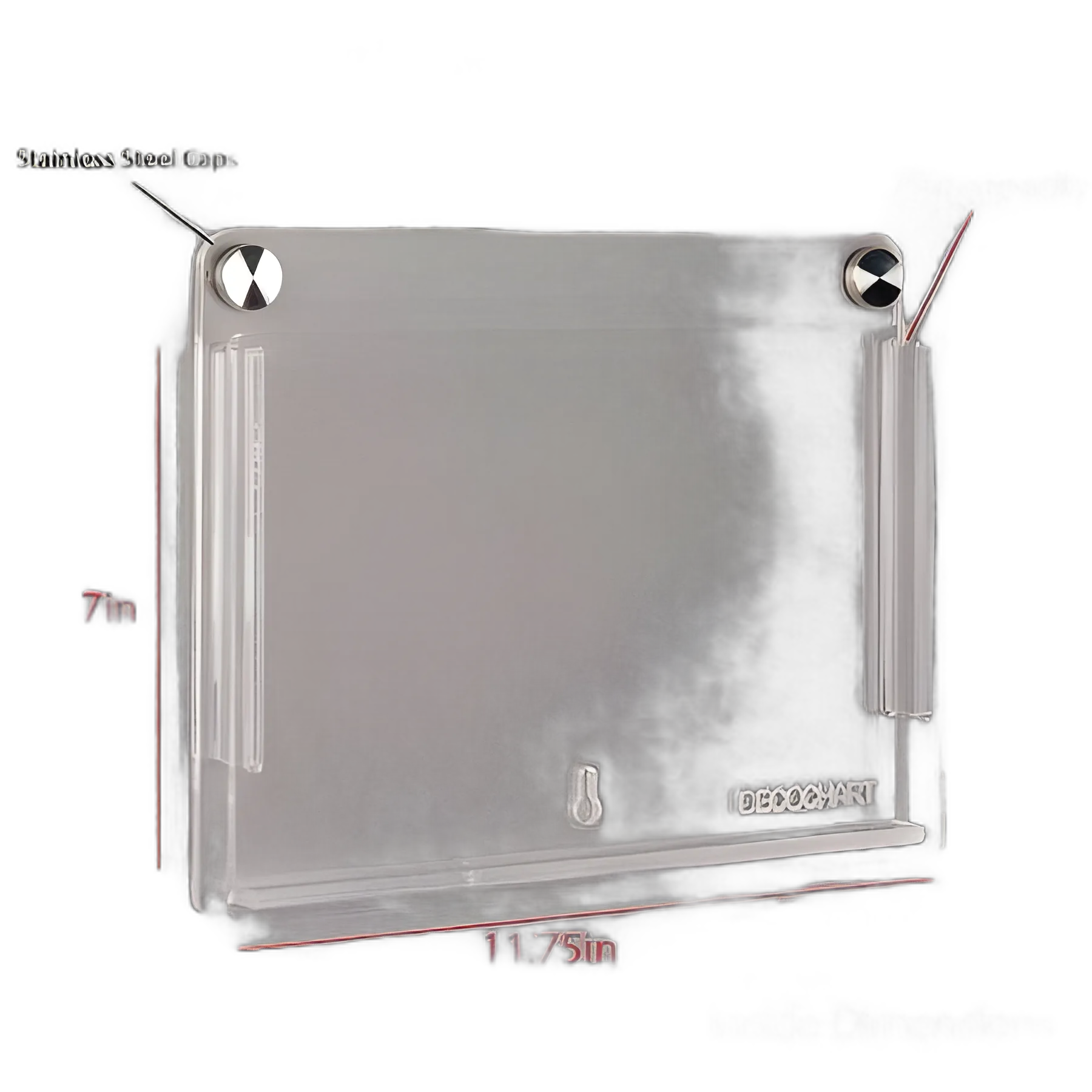 Poltex® DECO Clear Acrylic Chart Holder with Stainless Steel Caps - 1 Pocket, Top Opening