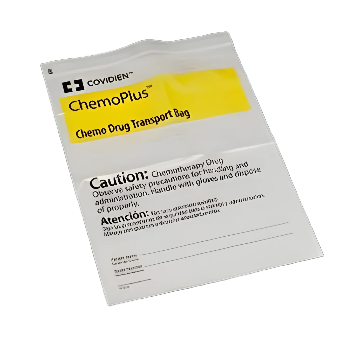 ChemoPlus™ Chemo Drug Transport Bag 13 X 19 Inch - Clear/Yellow, Zip Closure