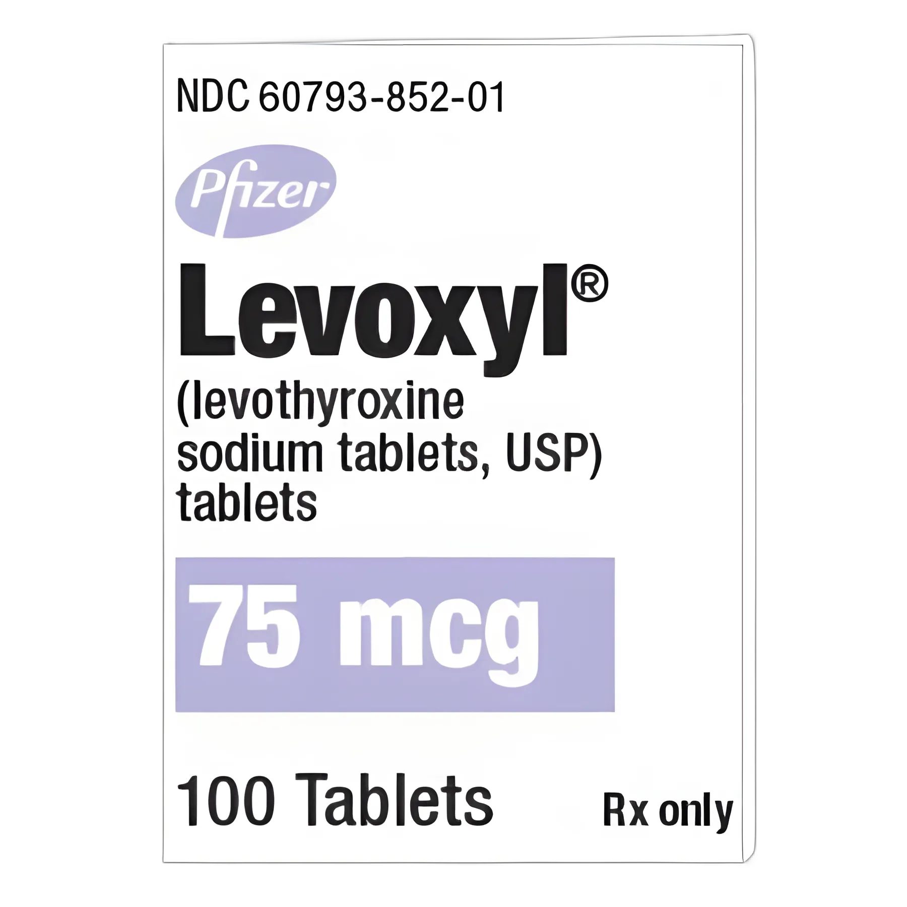 Levoxyl® Levothyroxine Sodium 75 mcg Tablet Bottle 100 Tablets