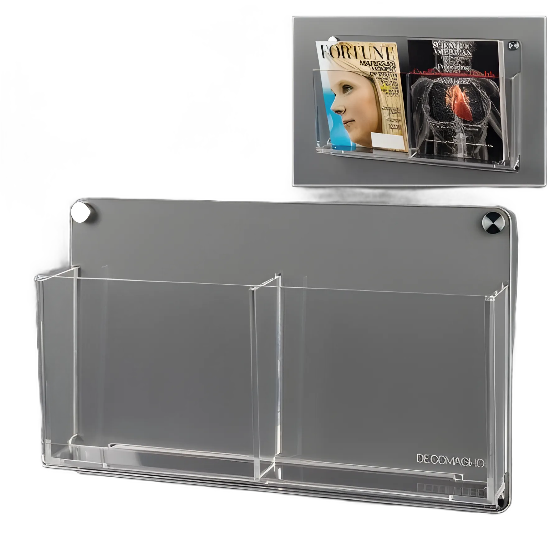 Poltex 2-Pocket Acrylic Magazine Rack for Medical Offices