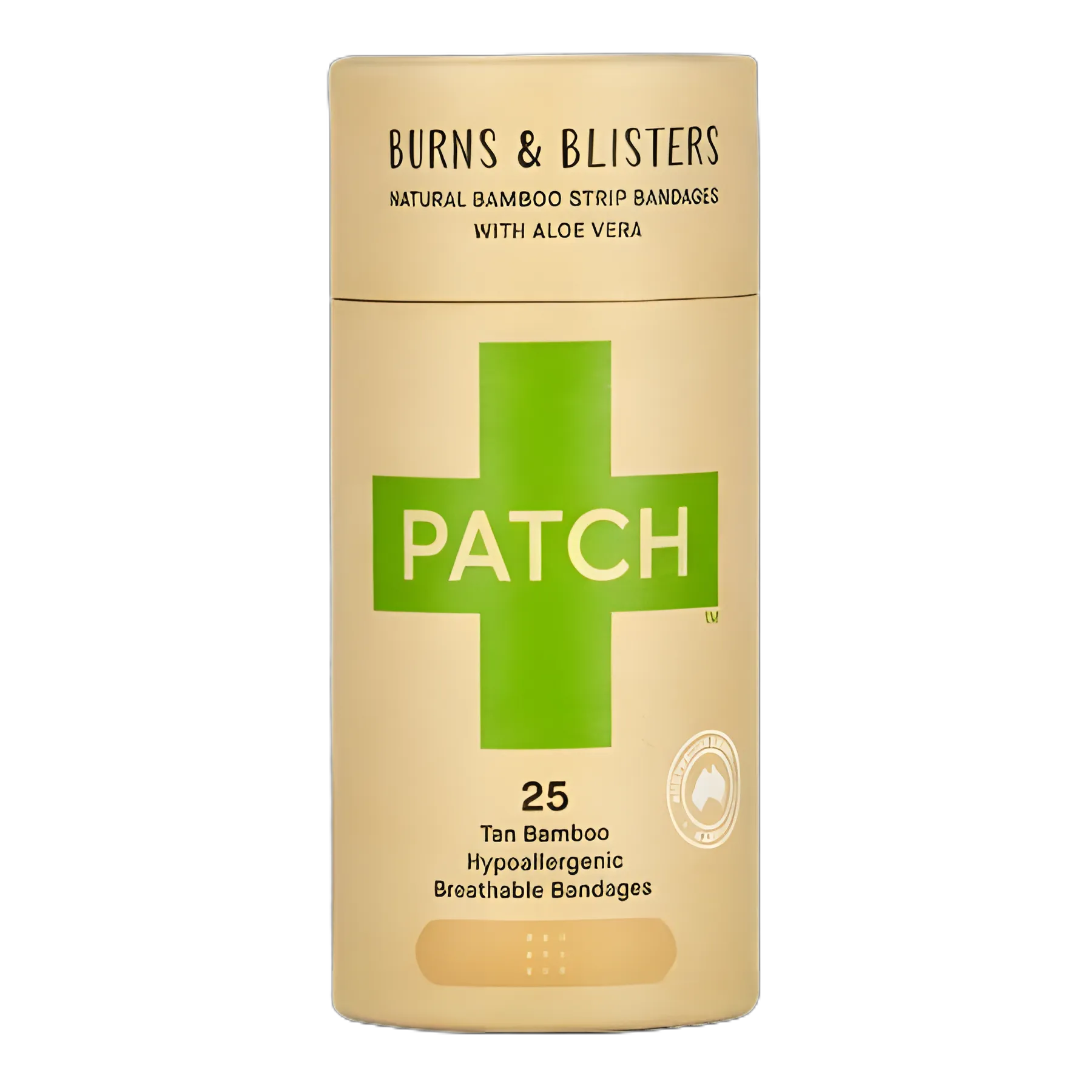Adhesive Strip Patch™ Burns and Blisters 3/4 X 3 Inch Bamboo s/b Bamboo / Aloe Vera Rectangle Tan Sterile