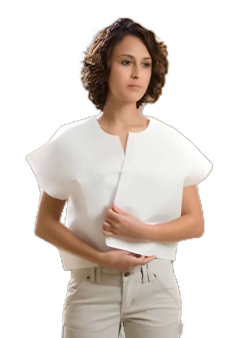 Exam Cape White One Size Fits Most Front / Back Opening Without Closure Unisex