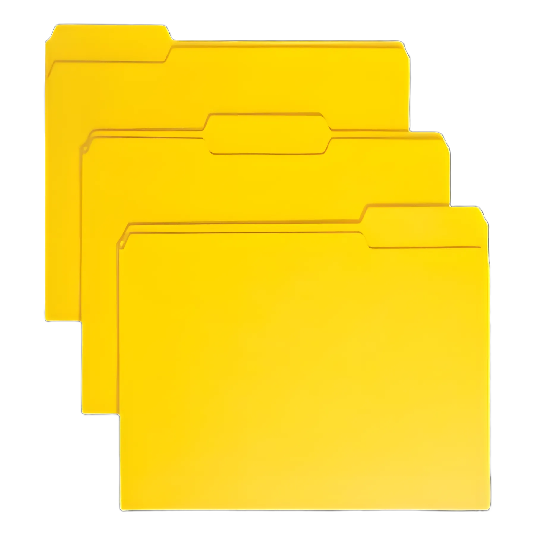Colored File Folders, 1/3-Cut Tabs: Assorted, Letter Size, 0.75" Expansion, Yellow, 100/Box
