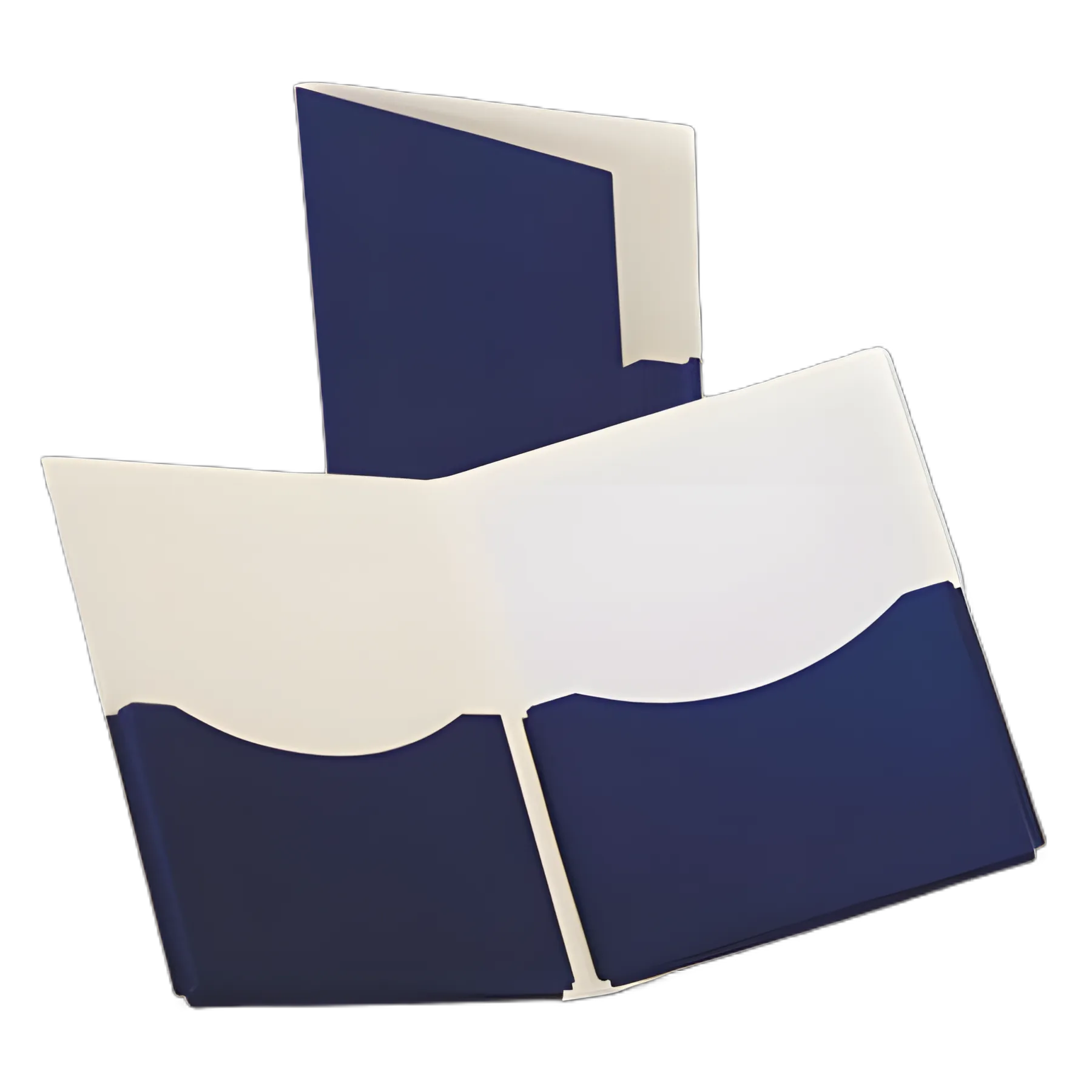 Double Stuff Gusseted 2-Pocket Laminated Paper Folder, 200-Sheet Capacity, 11 x 8.5, Navy, 20/Box