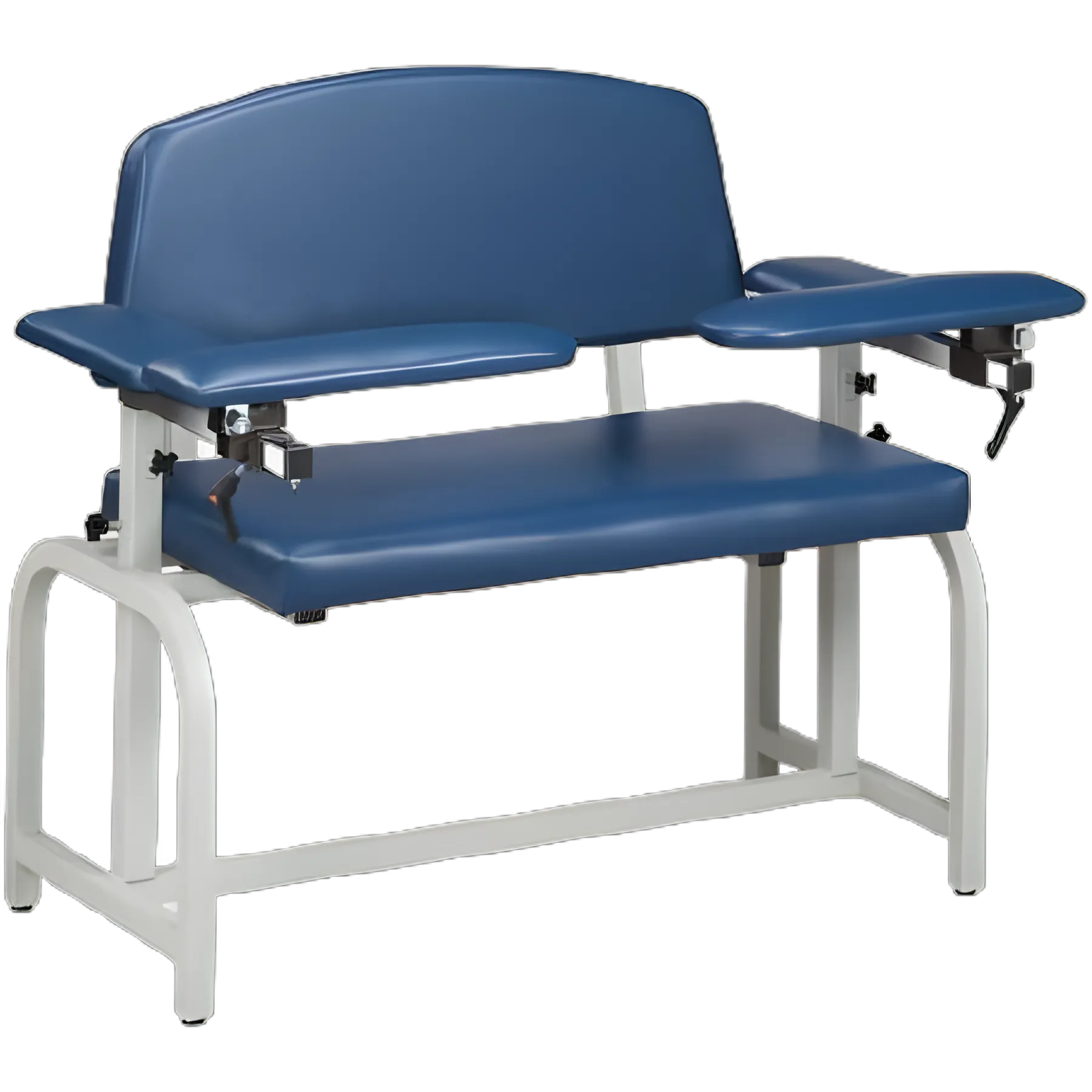 Lab X Series Bariatric Blood Drawing Chair with Padded Flip-Up Arms - Wedgewood Blue