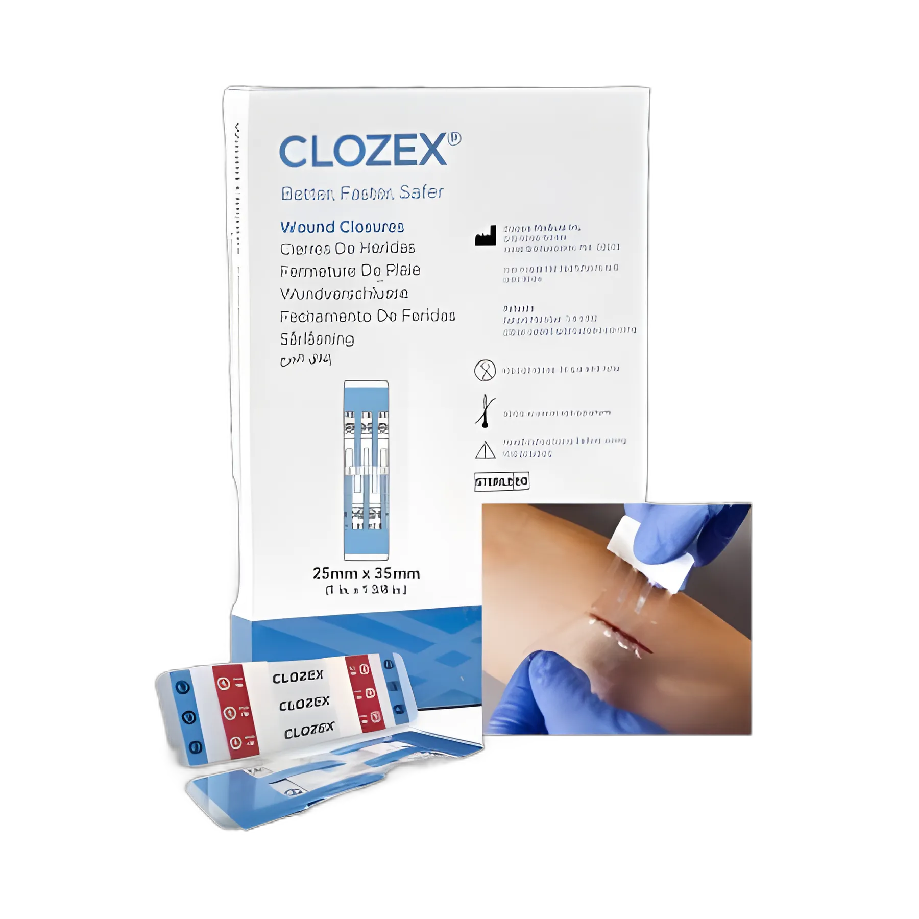 Skin Closure Device Clozex® 1 X 1-3/8 Inch Polyurethane, Polyester, Medical Grade Acrylic Interlaced Closure Strip Clear