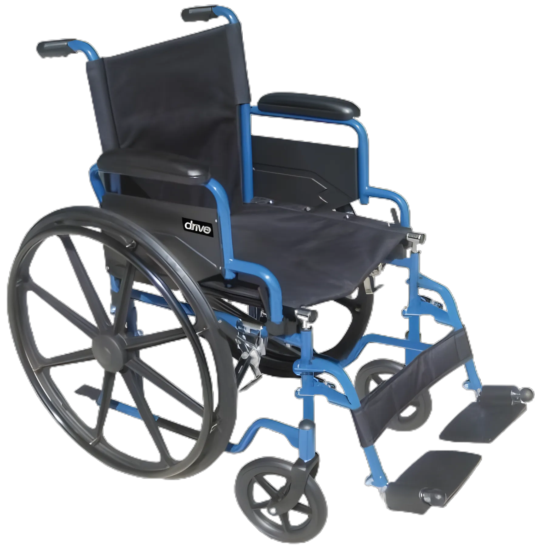 Drive™ Blue Streak Wheelchair with Desk-Length Arms and Elevating Leg Rests, 16" Seat, 250 lbs Capacity