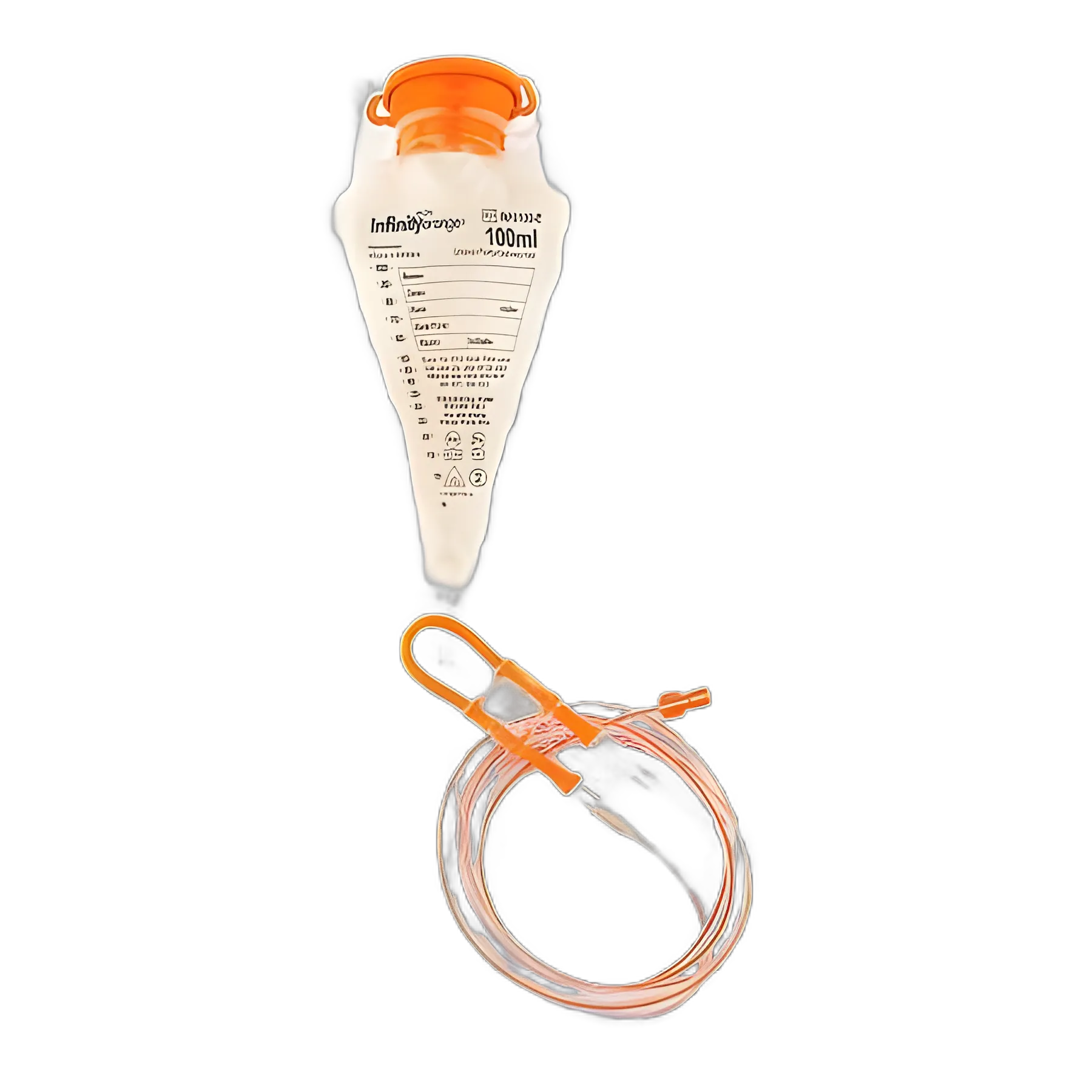 Enteral Feeding Pump Bag Set with ENFit® Connector Infinity® Orange® 100 mL Silicone NonSterile ENFit® Connector