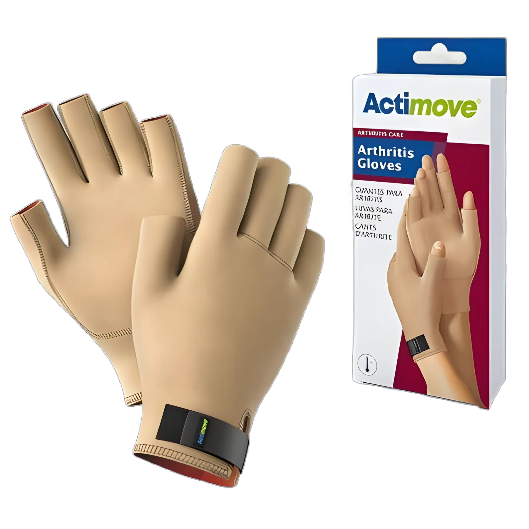 Actimove® Open Finger Compression Glove Large - Wrist Length, Hand Support for Arthritis and Swelling
