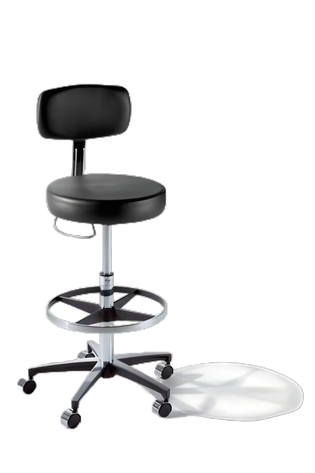 Ritter® 277 Classic Series Air Lift Stool with Backrest - Pneumatic, Chrome Base