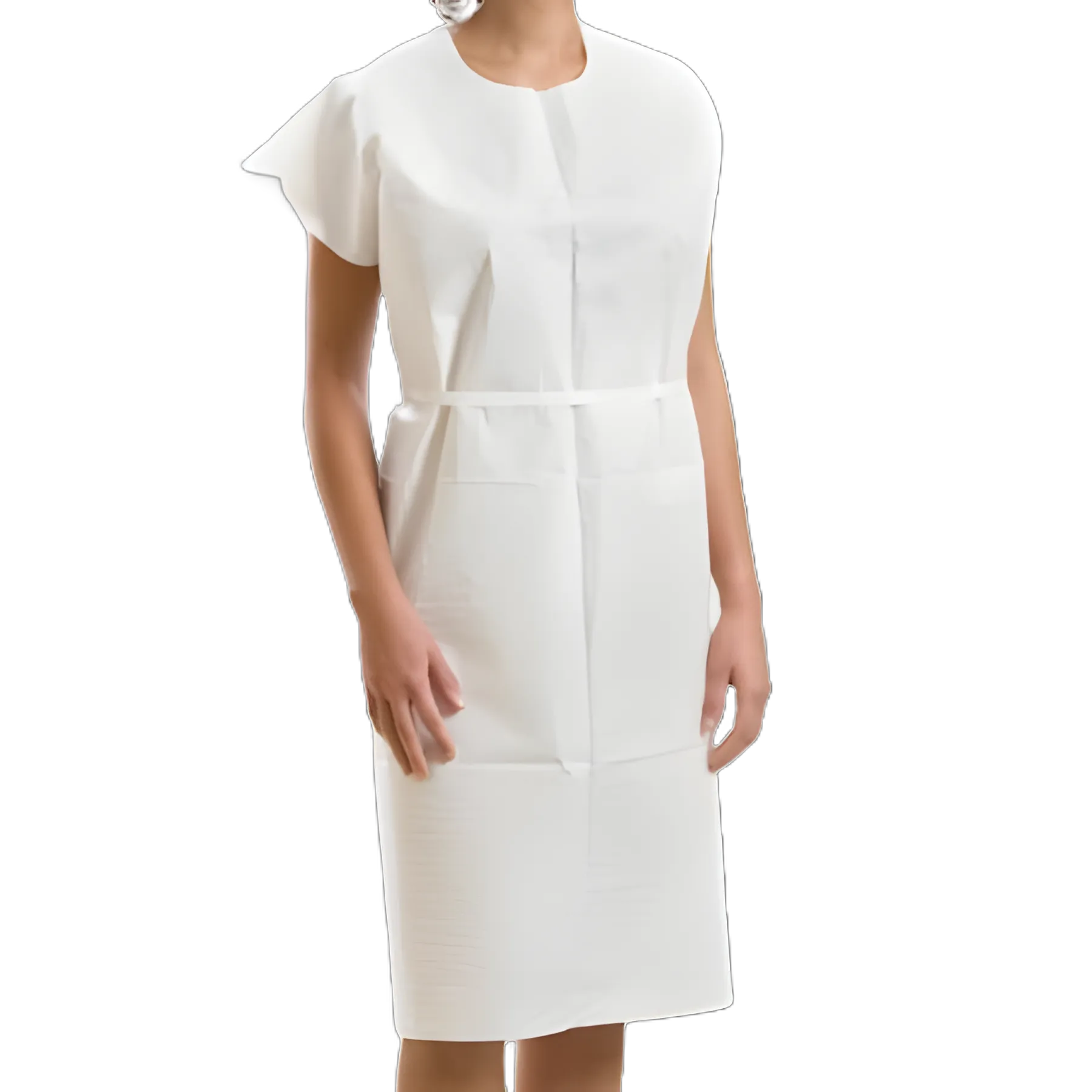 Patient Exam Gown One Size Fits Most White Disposable