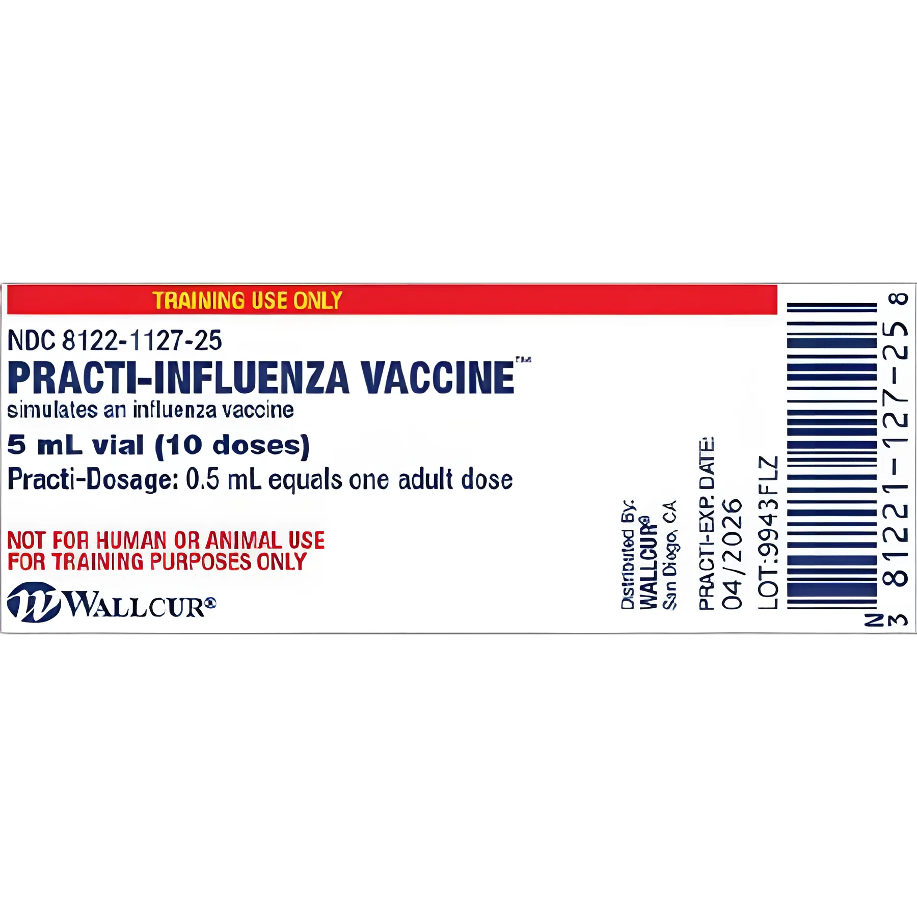 Practi-Influenza Vaccine Training Labels by Wallcur - Simulated Vaccine Administration