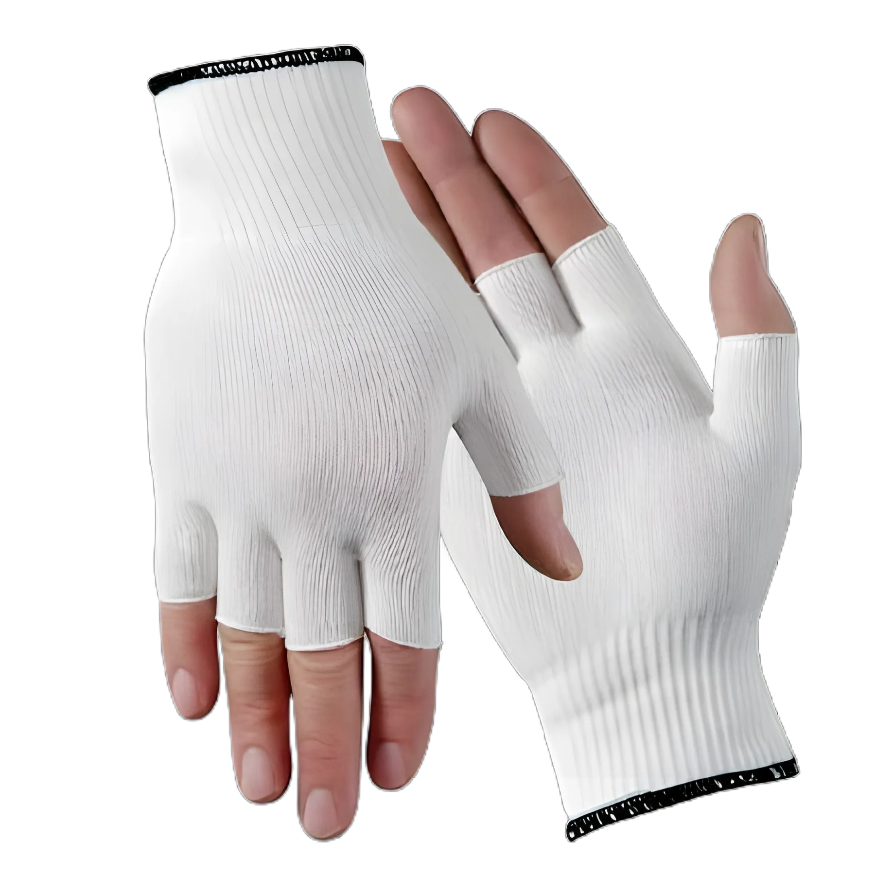 Wells Lamont Industrial M117 Series Men's Half-Finger Nylon Glove Liners, White