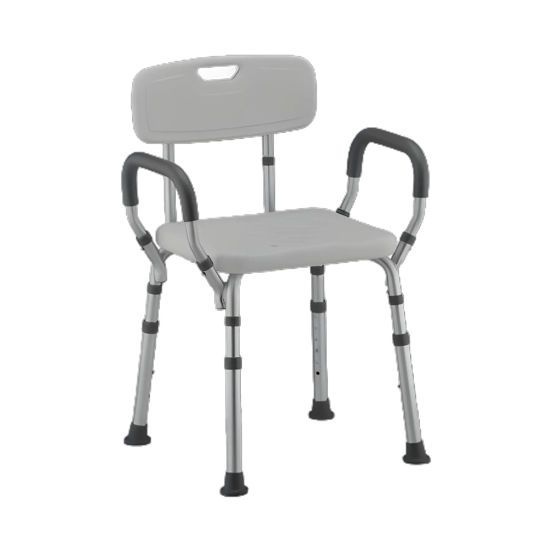 Nova Padded Shower Chair with Fixed Arms and Removable Backrest, Aluminum Frame, 300 lbs. Capacity