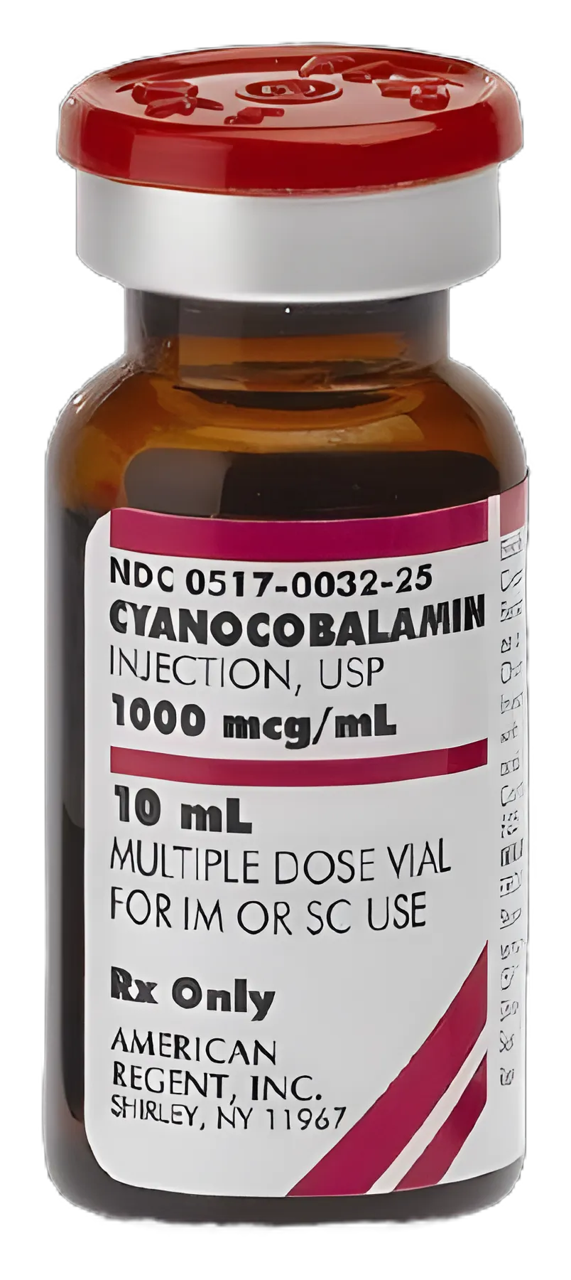 Vitamin B-12 Cyanocobalamin 1,000 mcg / mL Injection Multiple-Dose Vial 10 mL - 00517003225