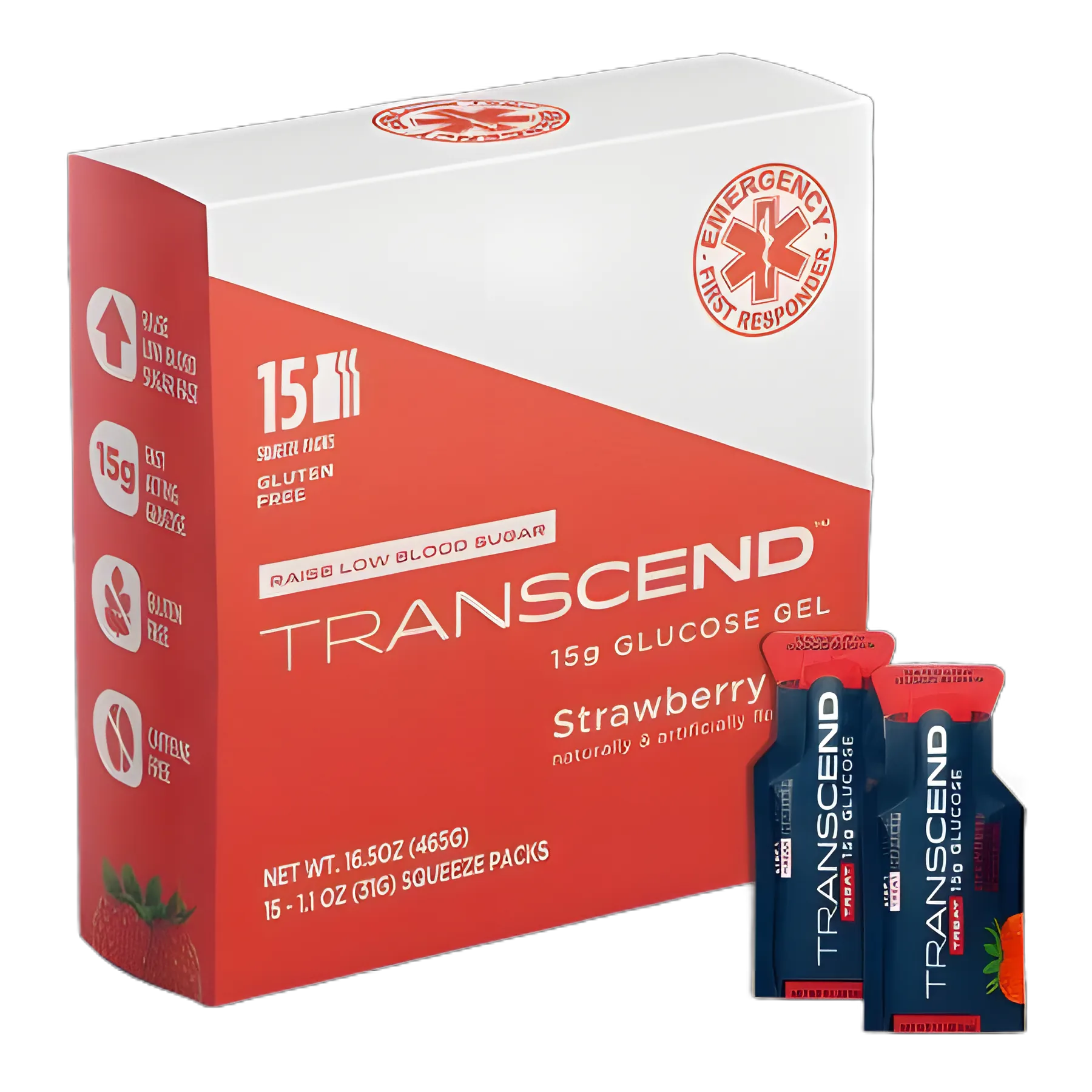 Glucose Supplement Transcend™ Gel Strawberry Flavor.